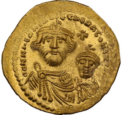 梧彩钱庄捡漏拍2024年第6期  - 拜占庭帝国希拉克略皇帝金币Heraclius+Her.Constantine 