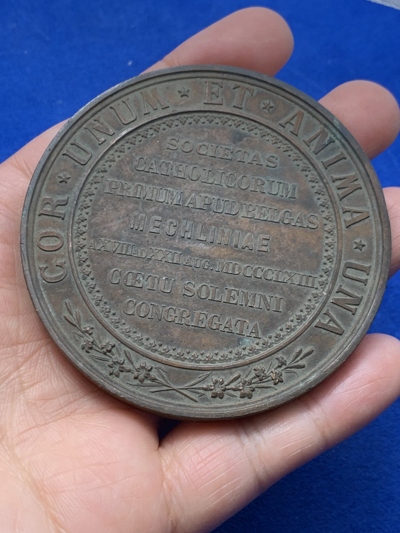 《竞宝斋》第247场-周日，周一 ，周二3场连拍 (全场包邮) 教皇 庇护九世 大铜章 70.5mm 136克 细节丰富 巨大