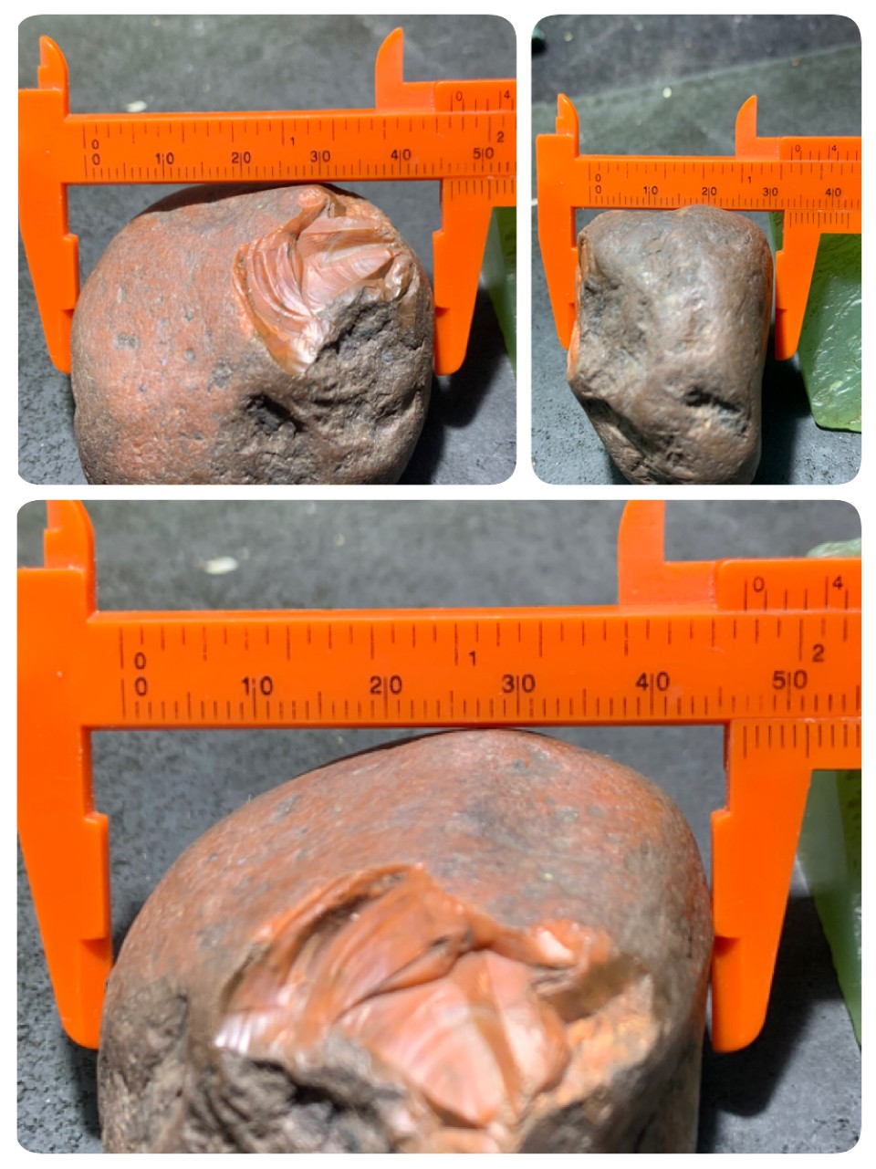 精美开口柿子红南红玛瑙原石一颗