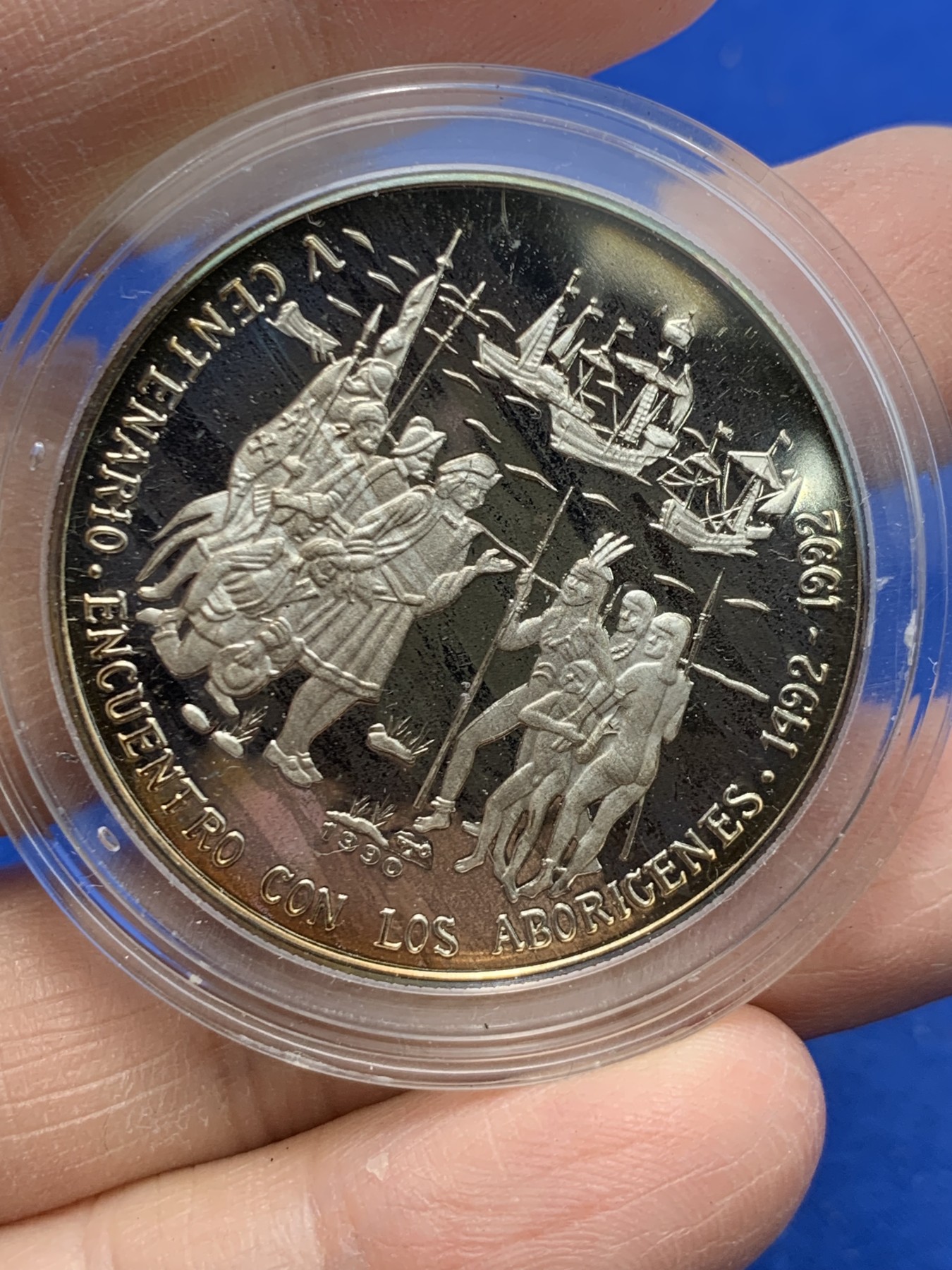 《竞宝斋》第247场-周日，周一 ，周二3场连拍 (全场包邮) 古巴 1990 文化交融 10比索银币 999银 20克 少