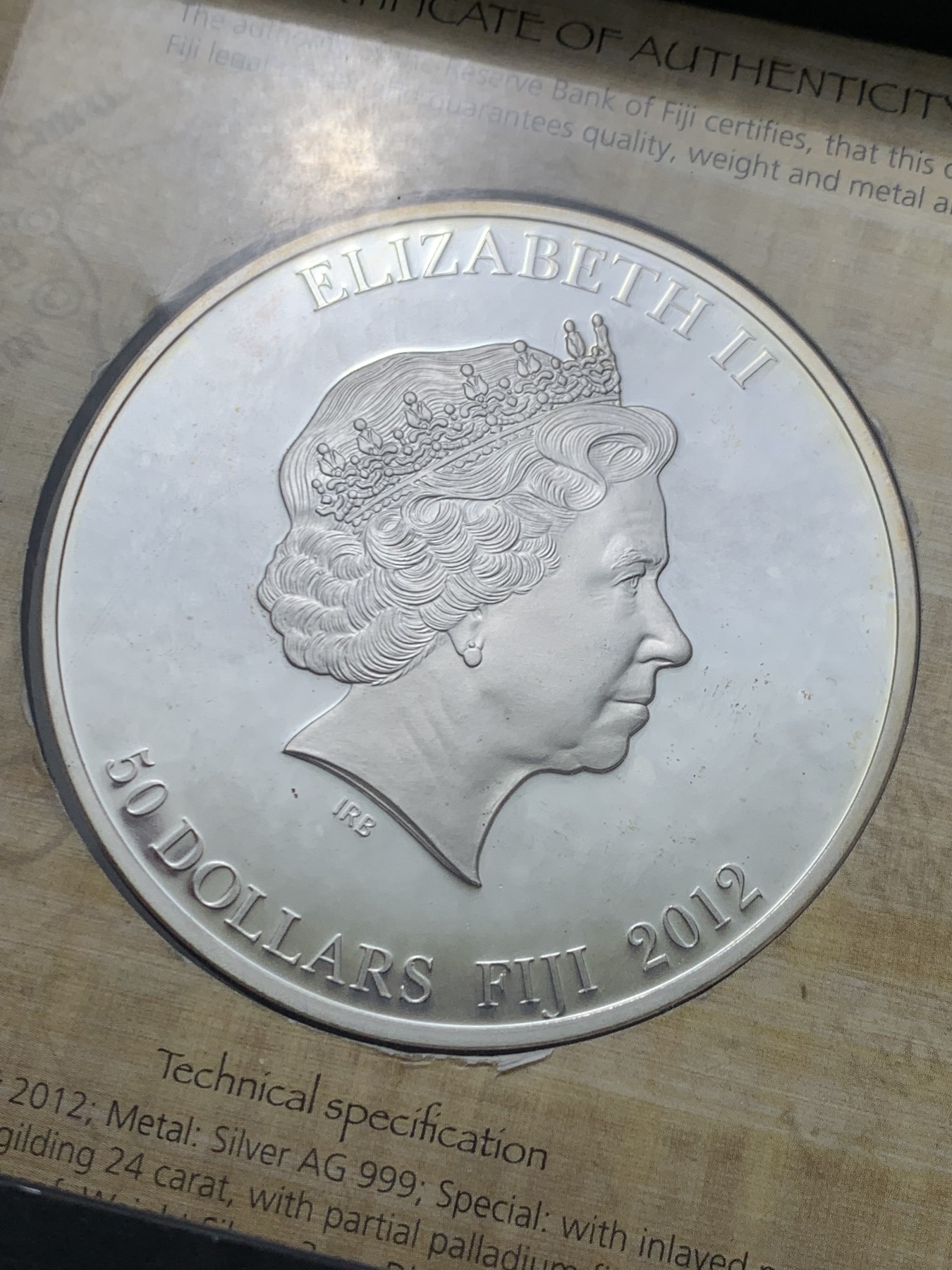 《竞宝斋》第247场-周日，周一 ，周二3场连拍 (全场包邮) 埃及 2012 法老系列 2盎司 大银币 62.2克 999银 发行量999枚 