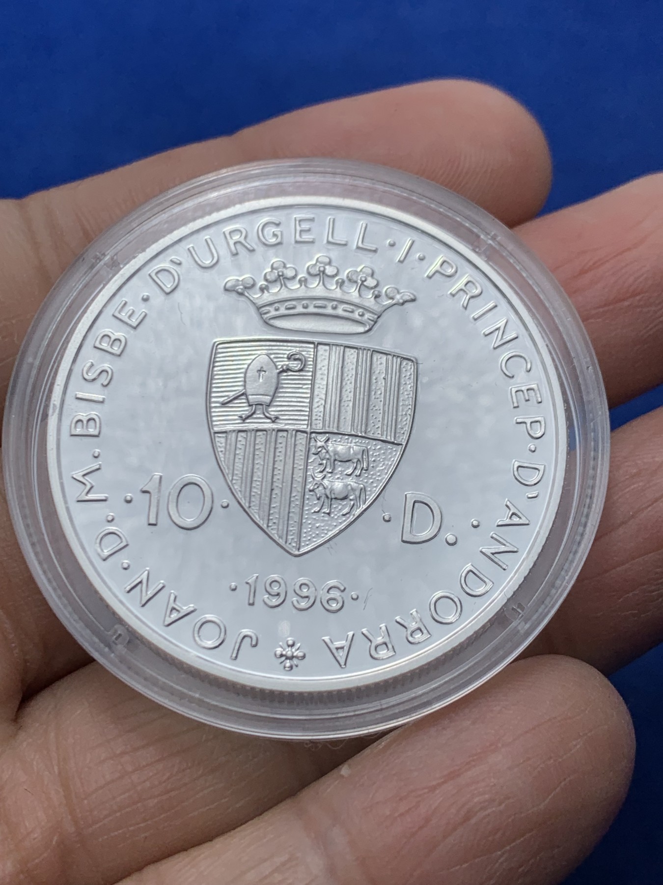 《竞宝斋》第247场-周日，周一 ，周二3场连拍 (全场包邮) 安道尔1996年 动物系列 海狮 10第纳尔精制大银币 925银，31.47克