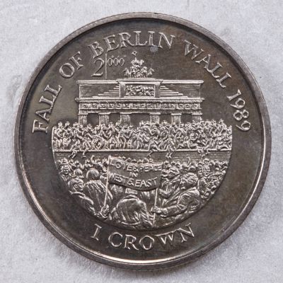 S&S Numismatic世界钱币-拍卖 第74期 - 直布罗陀2000年 千禧年重要事件-推倒柏林墙 1克朗纪念币  克朗型