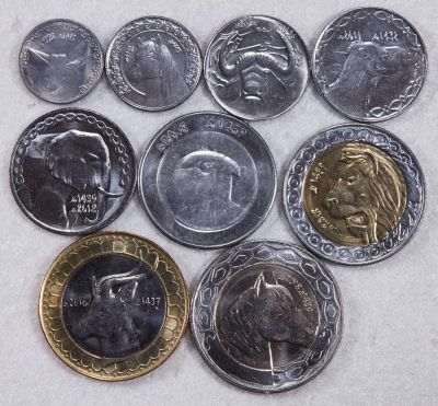S&S Numismatic世界钱币-拍卖 第74期 - 阿尔及利亚1992-2018年 动物版 9枚套币 含4枚双色高值币