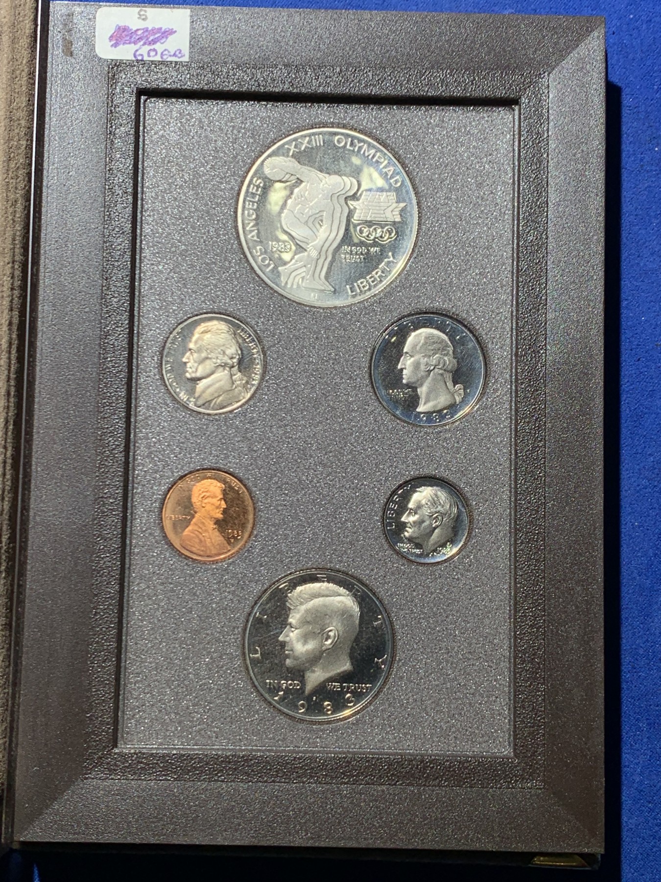 《竞宝斋》第247场-周日，周一 ，周二3场连拍 (全场包邮) 美国1983年 六枚套 精制币 其中最大一枚是银币