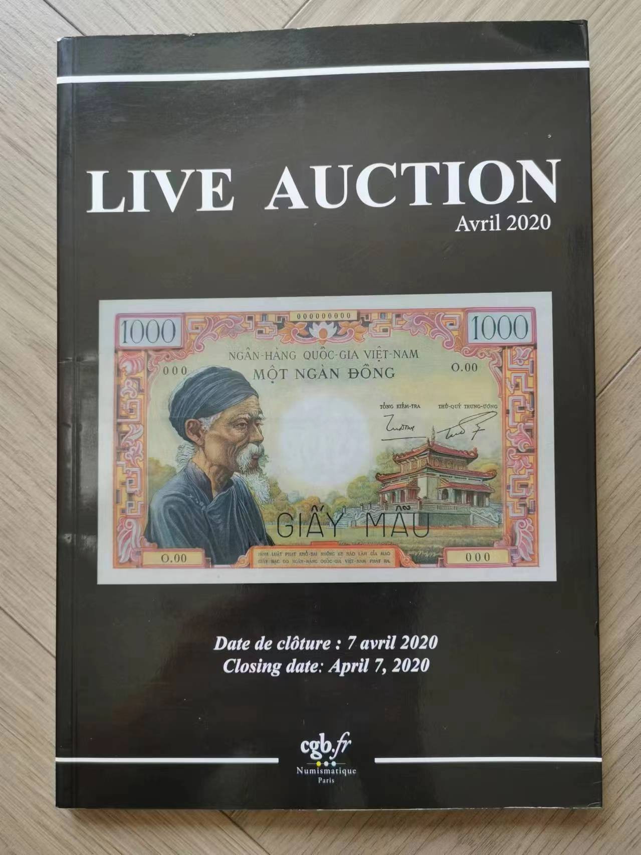 《张总收藏》141期-外币强钞高货场 Live Auction法国法属及世界纸币目录2020年4月版 9成新