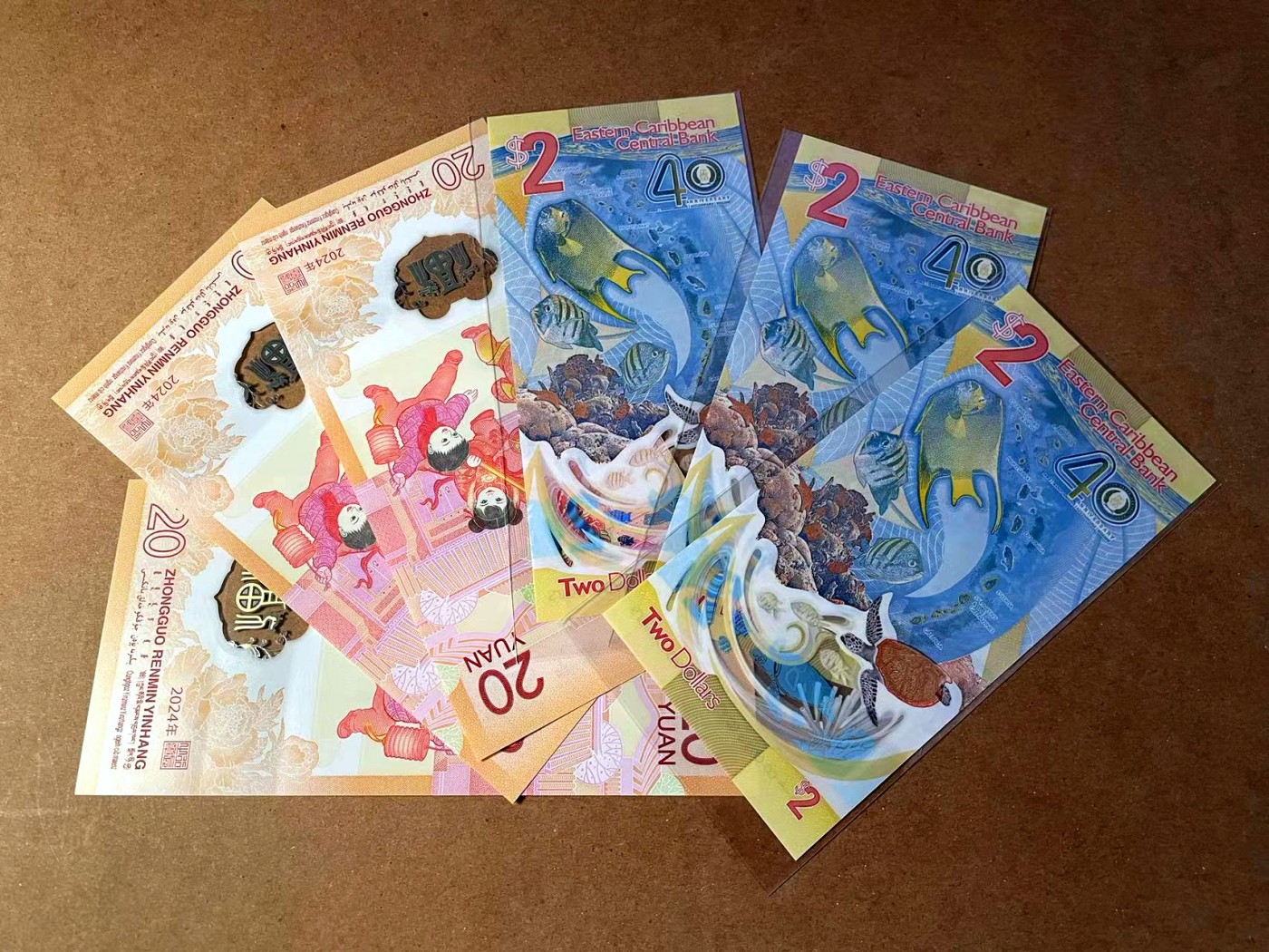 【Blue Auction】✨世界纸币精拍第445期【精】 【一组6张】龙钞2024年20元纪念钞&东加勒比 新版 2元 全新UNC 