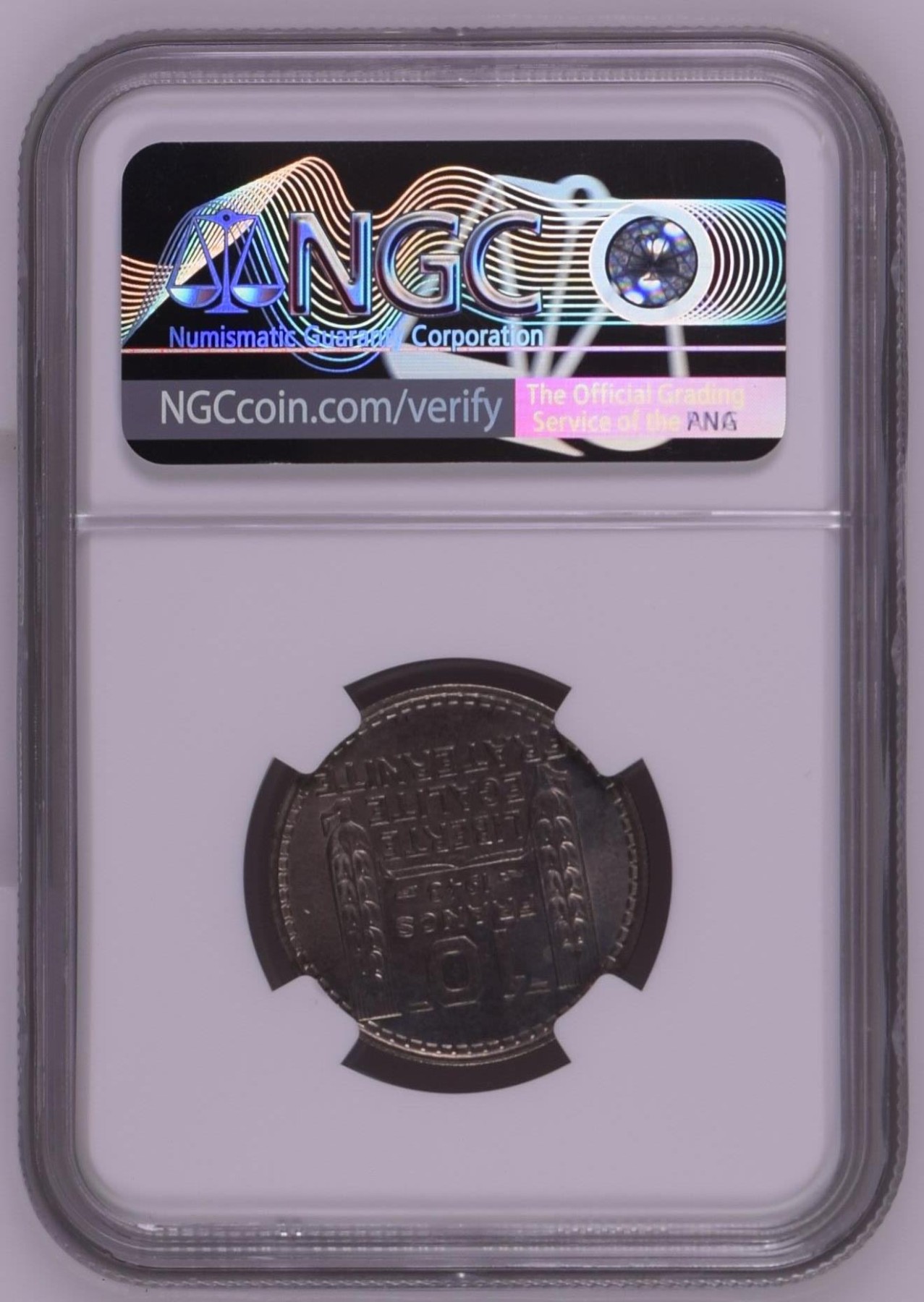 长老汇龙年精选第三场 1948 法国谷物女神10法郎铜镍币，NGC MS64分，第四名，更高分仅有5枚