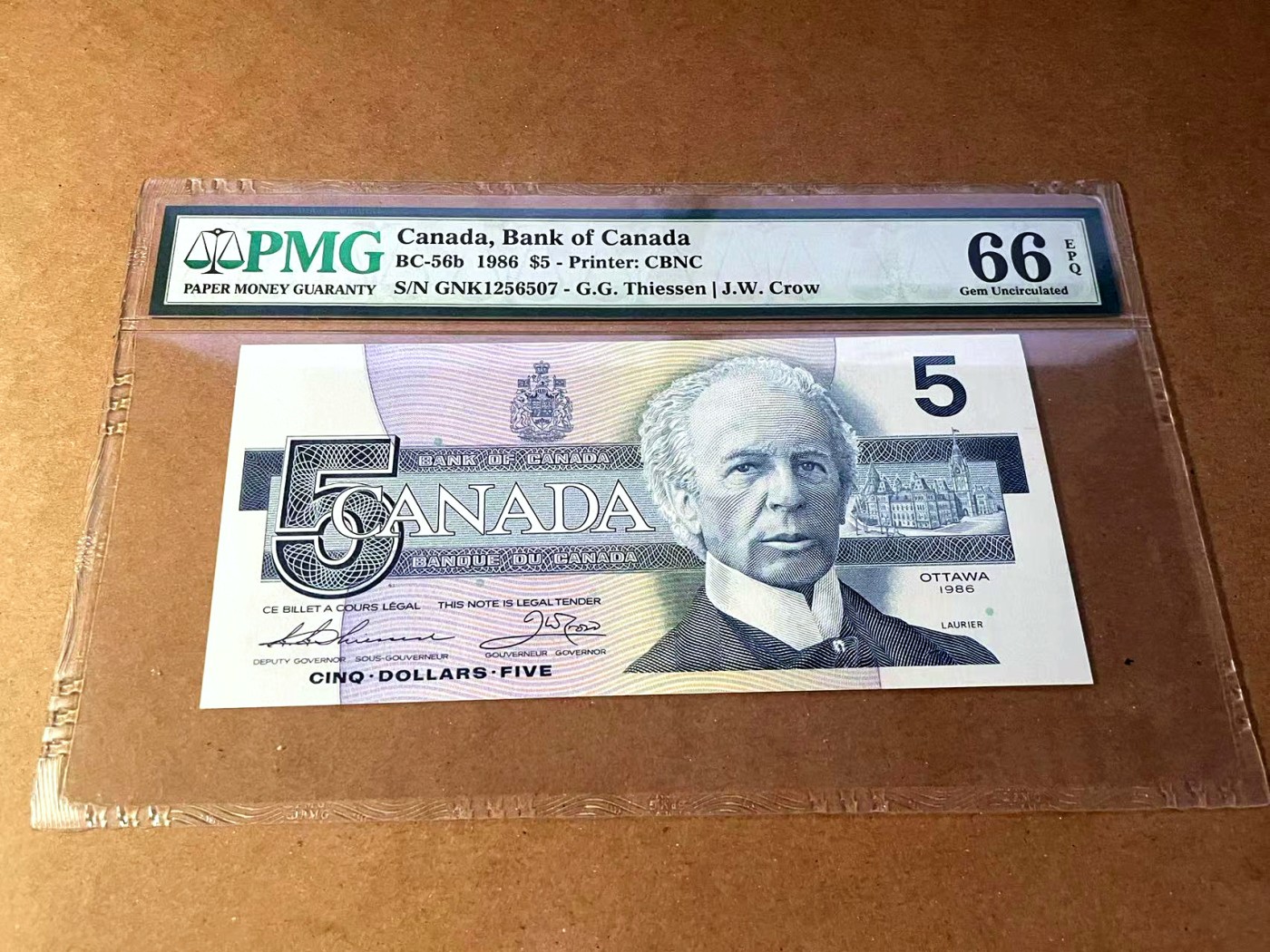 【Blue Auction】✨世界纸币精拍第445期【精】 加拿大 1986年5元 PMG66EPQ 