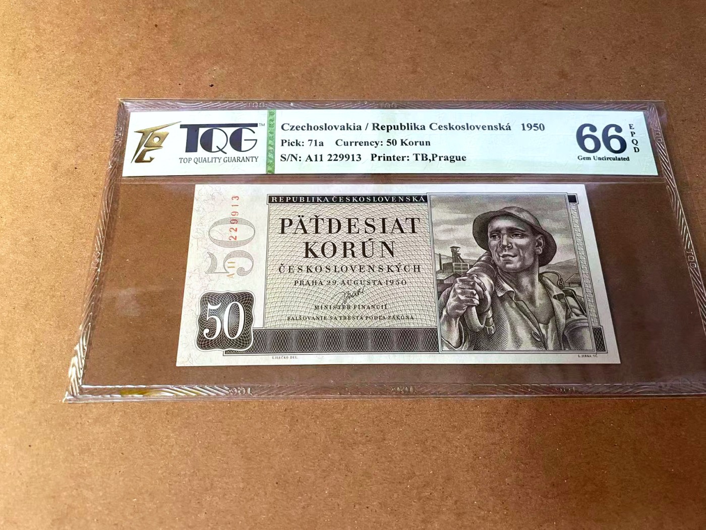 【Blue Auction】✨世界纸币精拍第445期【精】 【无47】捷斯 1950年50克朗 TQG66EPQ 