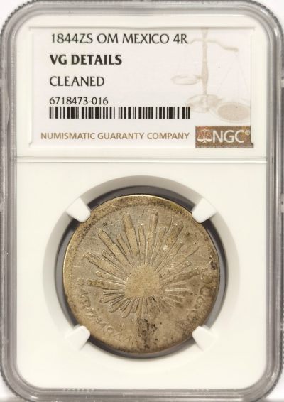 奇妙的六月份 - NGC VG 墨西哥1844年ZS OM版鹰洋4R银币，稀少鹰洋半圆