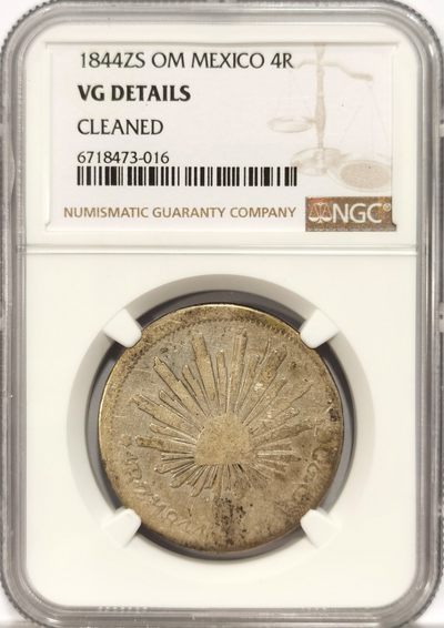 星光不负赶路人 - NGC VG 墨西哥1844年ZS OM版鹰洋4R银币，稀少鹰洋半圆