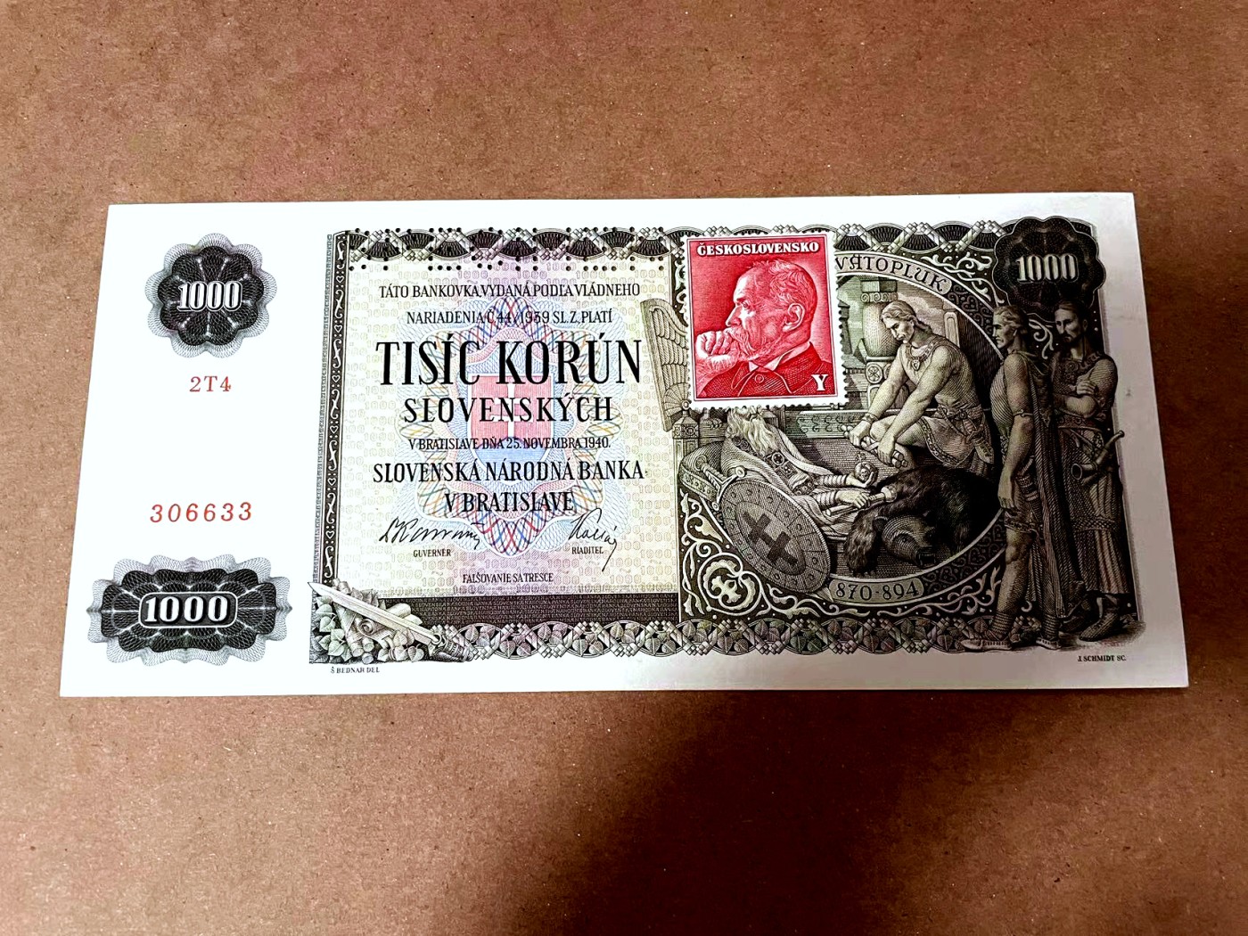 【Blue Auction】✨世界纸币精拍第445期【精】 【无47】捷斯 1940年1000克朗 折木教子 大票幅 样钞 UNC品相 