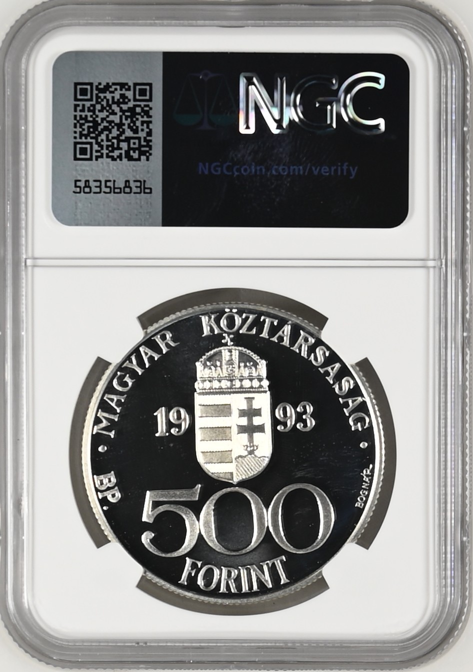 长老汇龙年精选第三场 1993BP 匈牙利欧盟500弗林特精制银币，NGC PF67UC，唯二亚军分，更高分仅有一枚