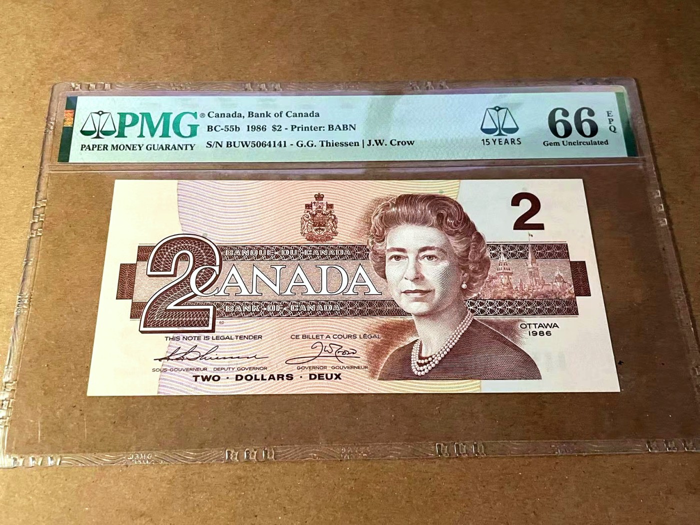 【Blue Auction】✨世界纸币精拍第445期【精】 加拿大 1986年2元 PMG66EPQ 