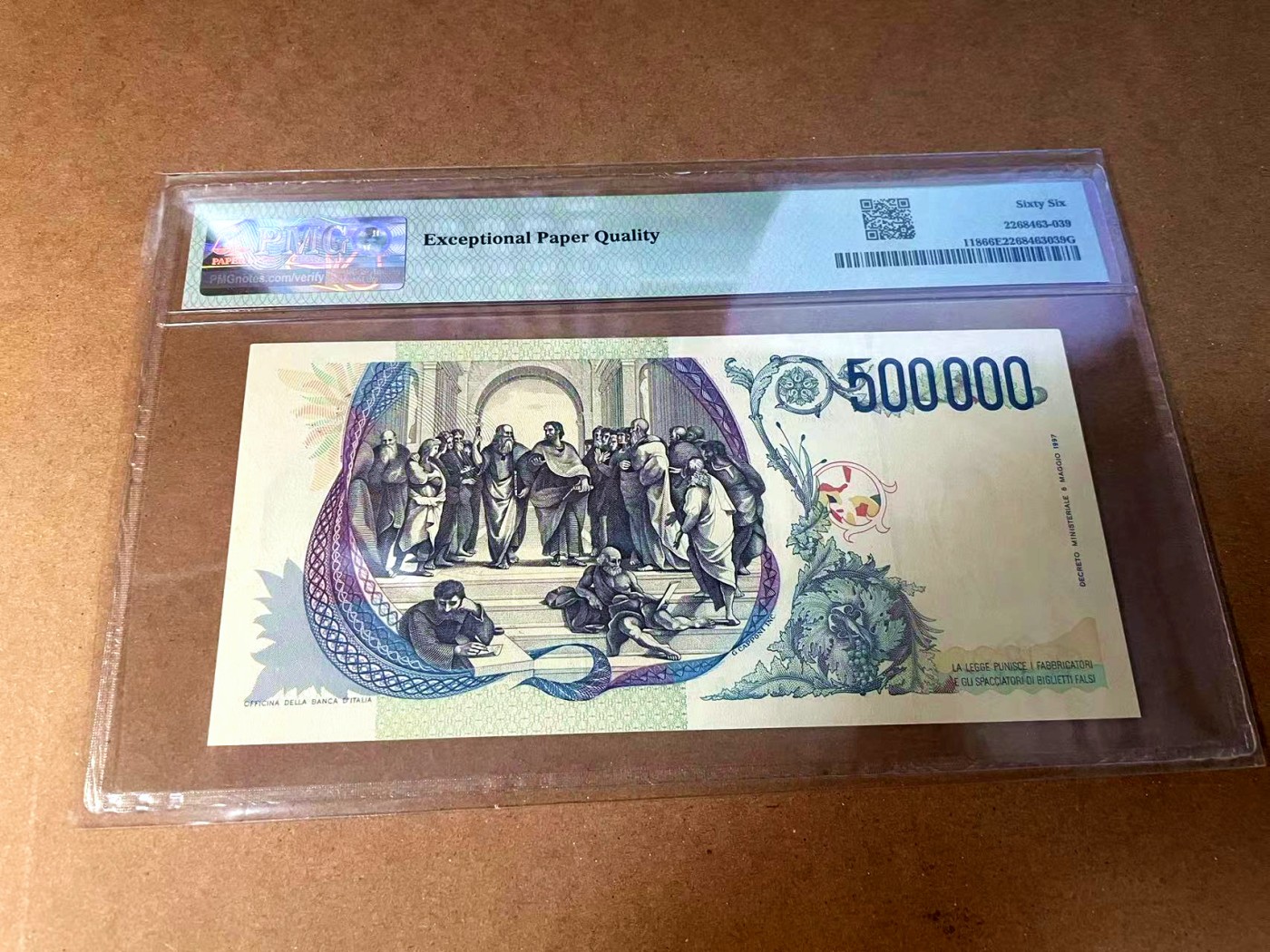 【Blue Auction】✨世界纸币精拍第445期【精】 【无47】意大利 1997年50里拉 经典拉斐尔 PMG66EPQ 