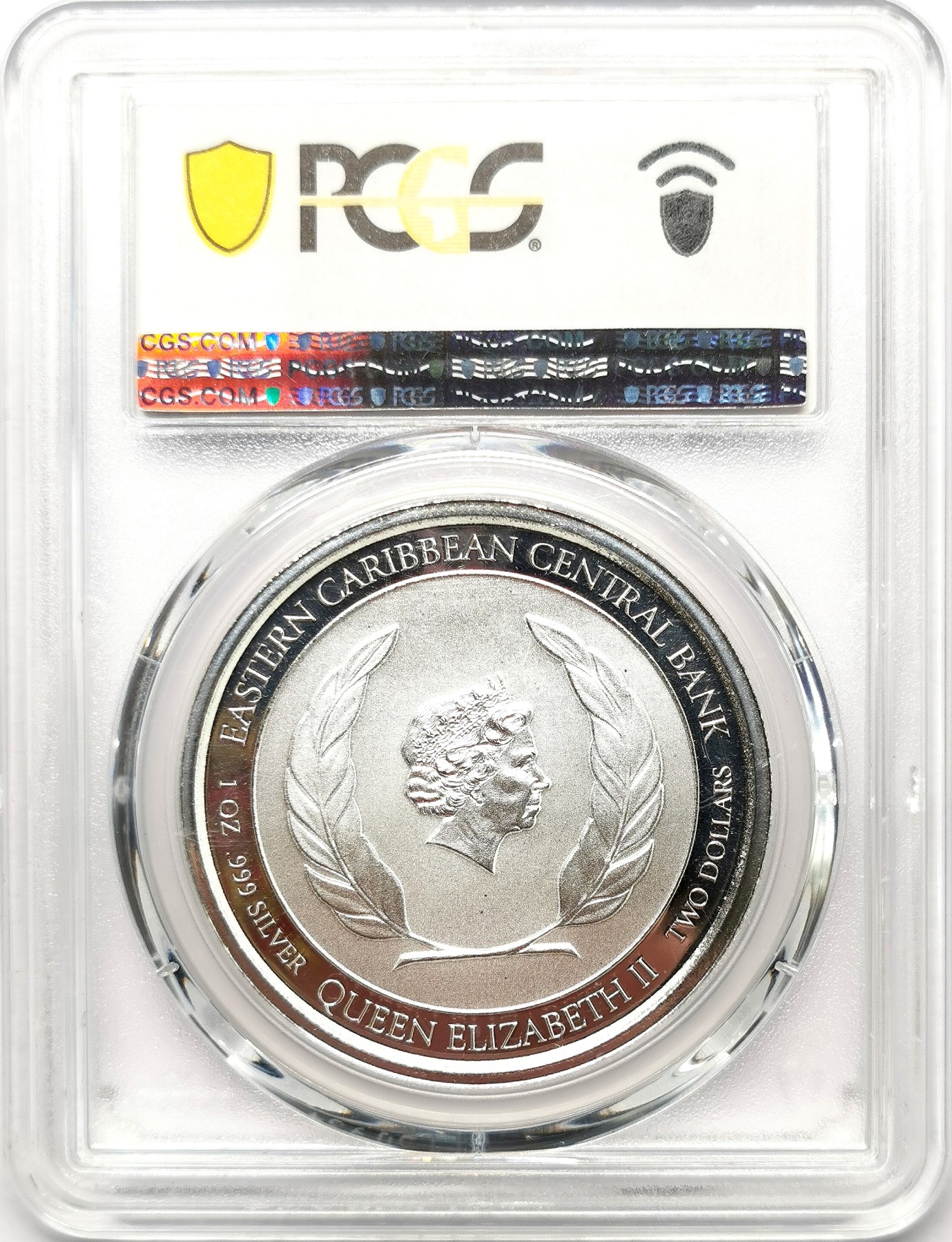 凡希社世界钱币微拍第二百六十三期 2021东加勒比圣卢西亚花2Dollers大银PCGS-MS69