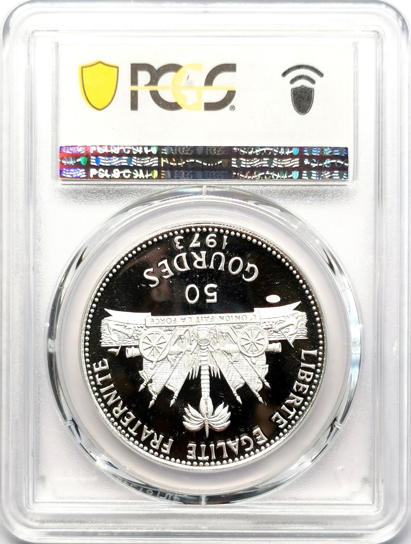 凡希社世界钱币微拍第二百六十三期 1973海地母与子50G大银PCGS-PR70DCAM 完美品相难得！