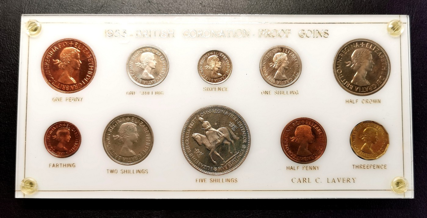 凡希社世界钱币微拍第二百六十三期 1953英国伊丽莎白加冕精铸PS好品！附有机玻璃展示盒！