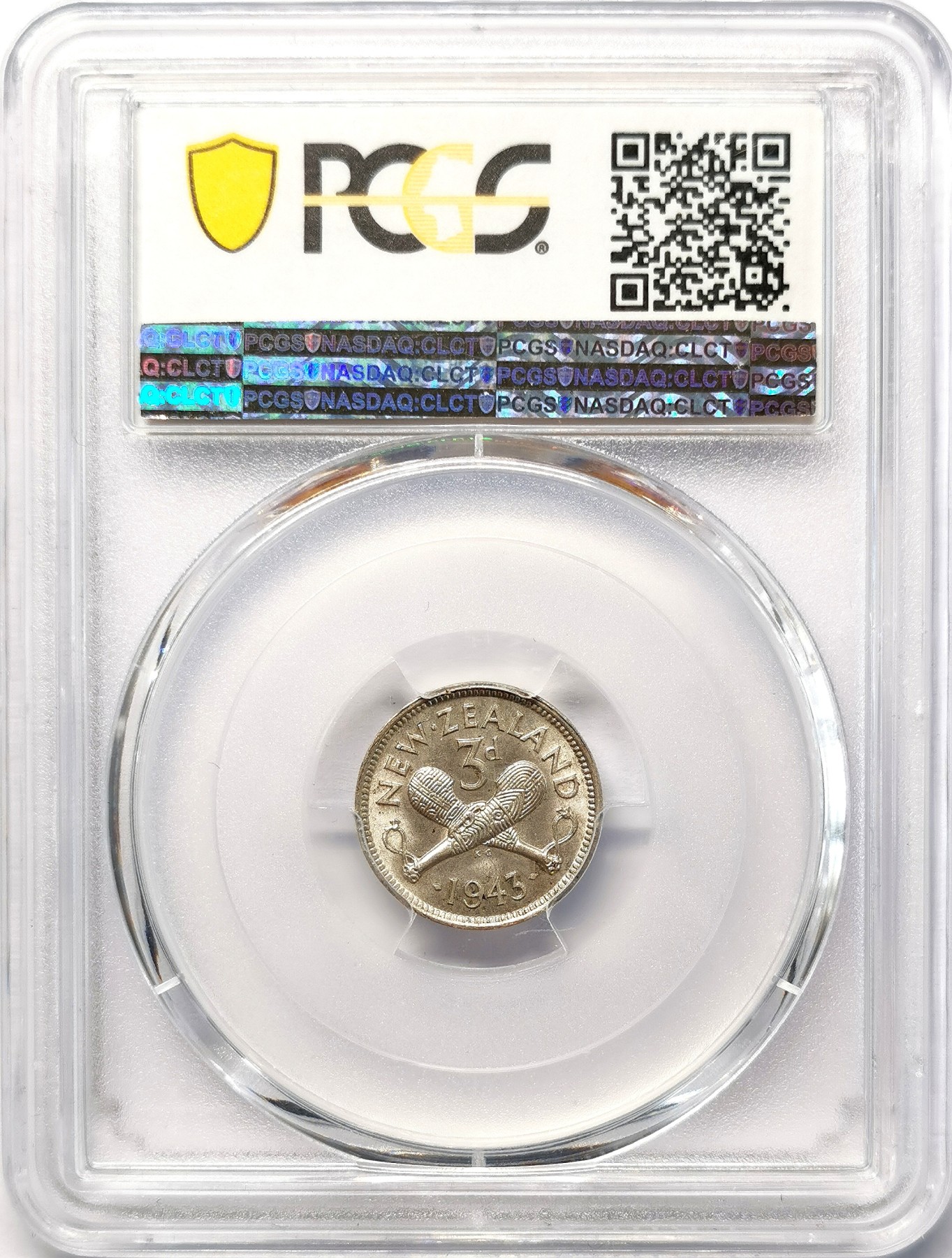 凡希社世界钱币微拍第二百六十三期 1943新西兰乔六3便士银币PCGS-MS65