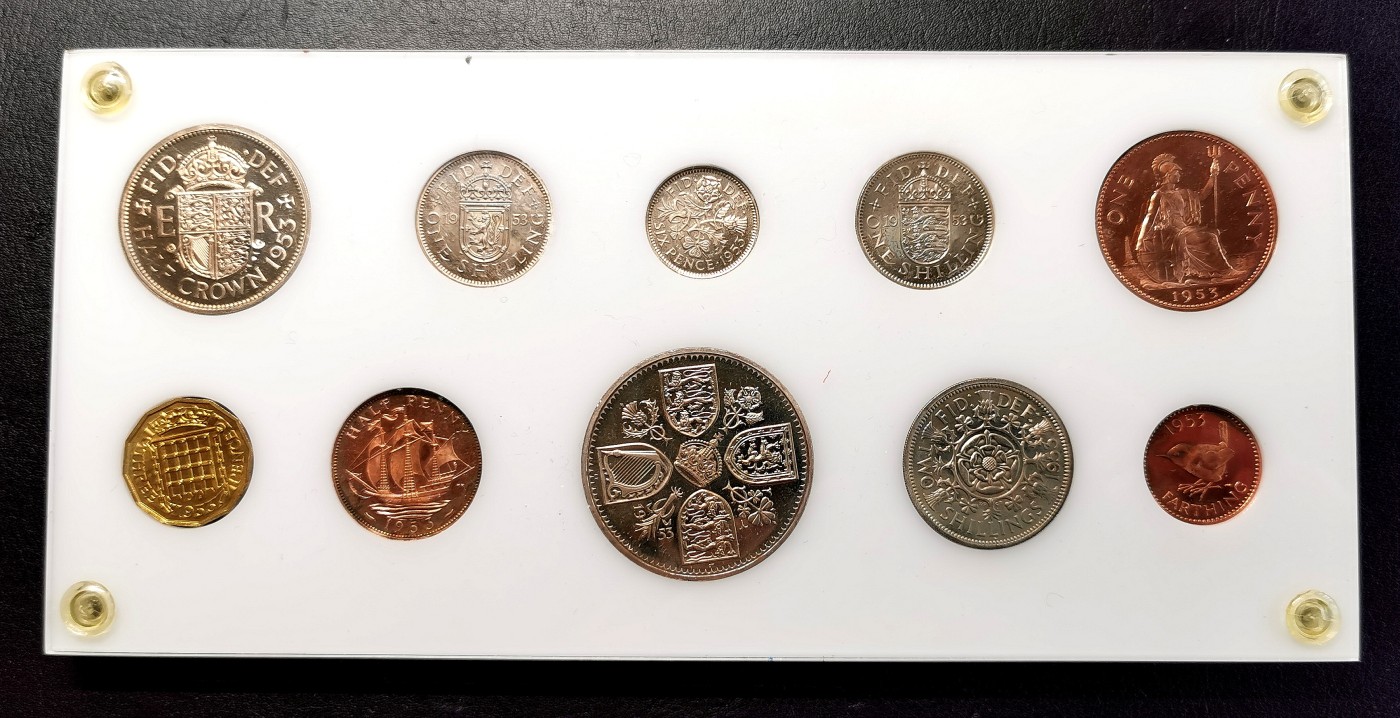 凡希社世界钱币微拍第二百六十三期 1953英国伊丽莎白加冕精铸PS好品！附有机玻璃展示盒！