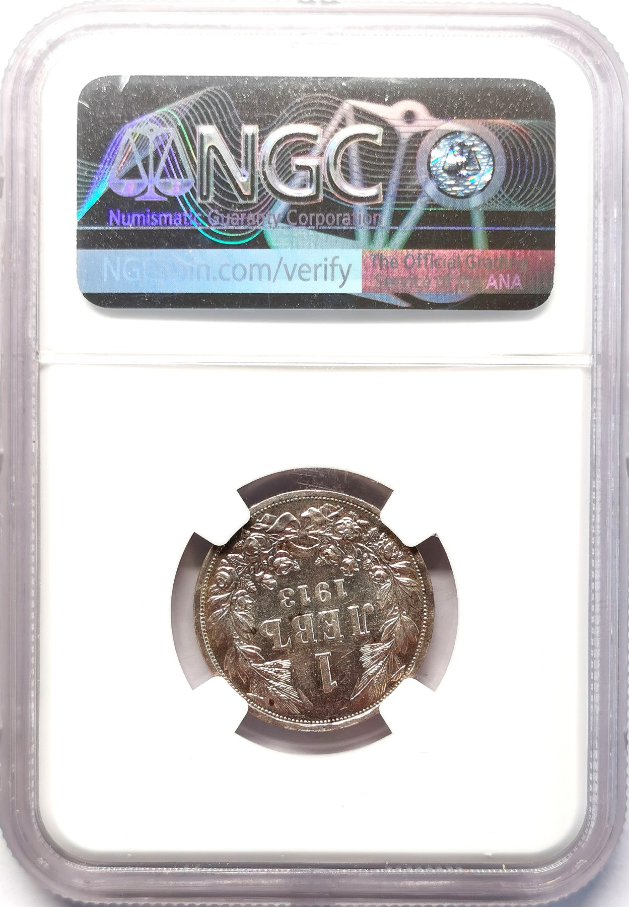 凡希社世界钱币微拍第二百六十三期 1913保加利亚LEV银币NGC-MS62 初铸PL效果强烈！