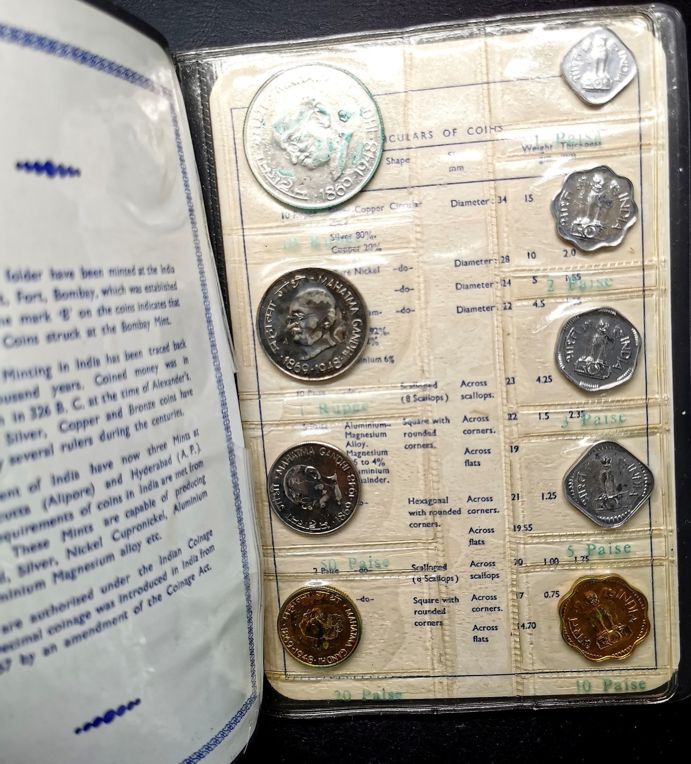 凡希社世界钱币微拍第二百六十三期 1969印度共和国精铸PS原厂包装带证书，币有氧化，包装塑料PVC溢出。