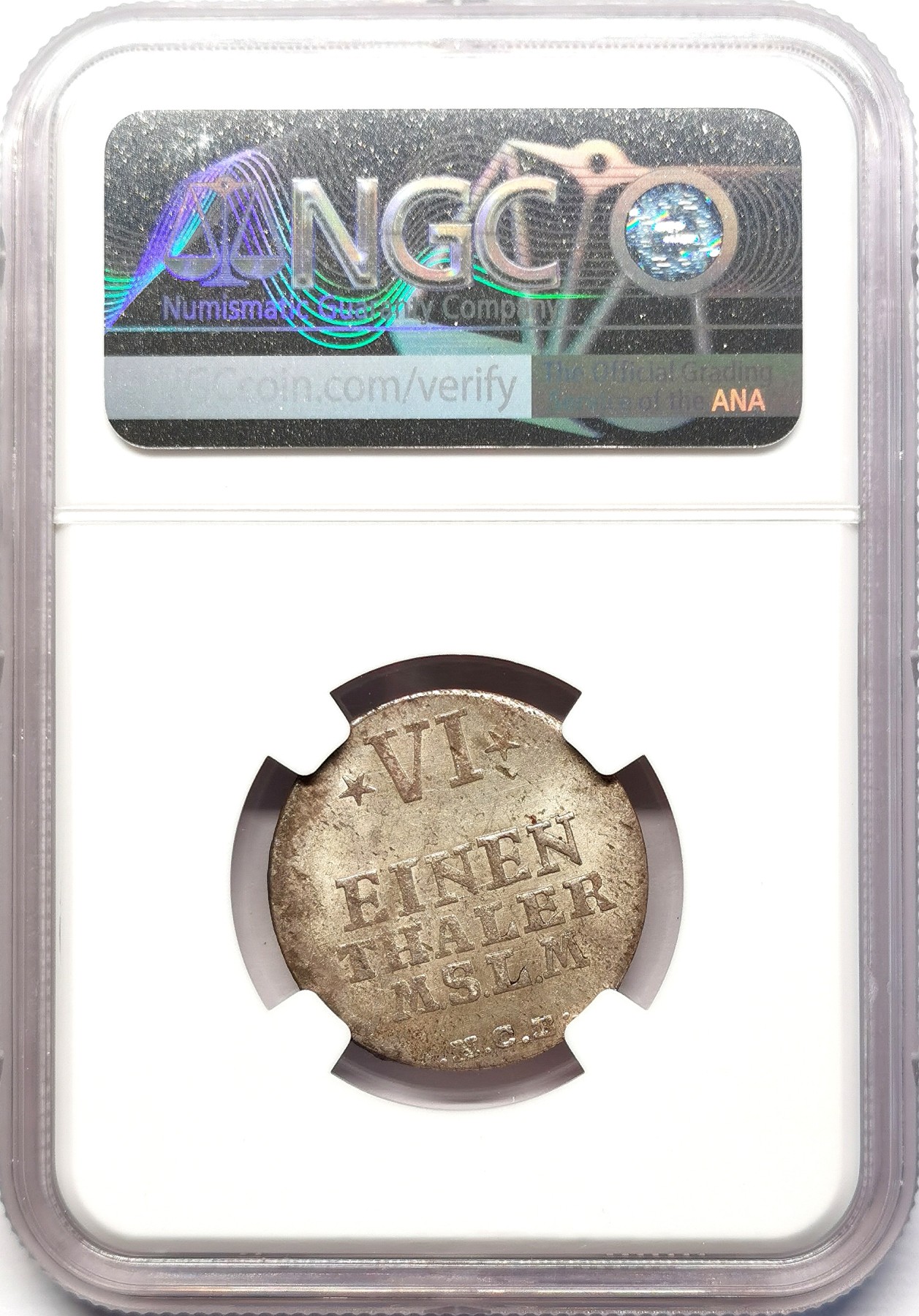 凡希社世界钱币微拍第二百六十三期 1757梅克伦堡－施特雷利茨1/6泰勒银币NGC-MS62