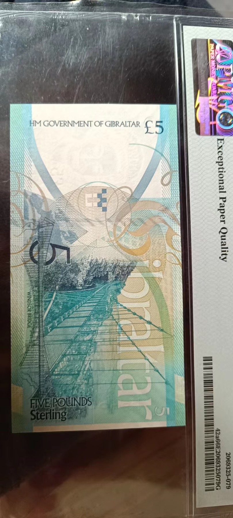 直布罗陀5纸币pmg66e