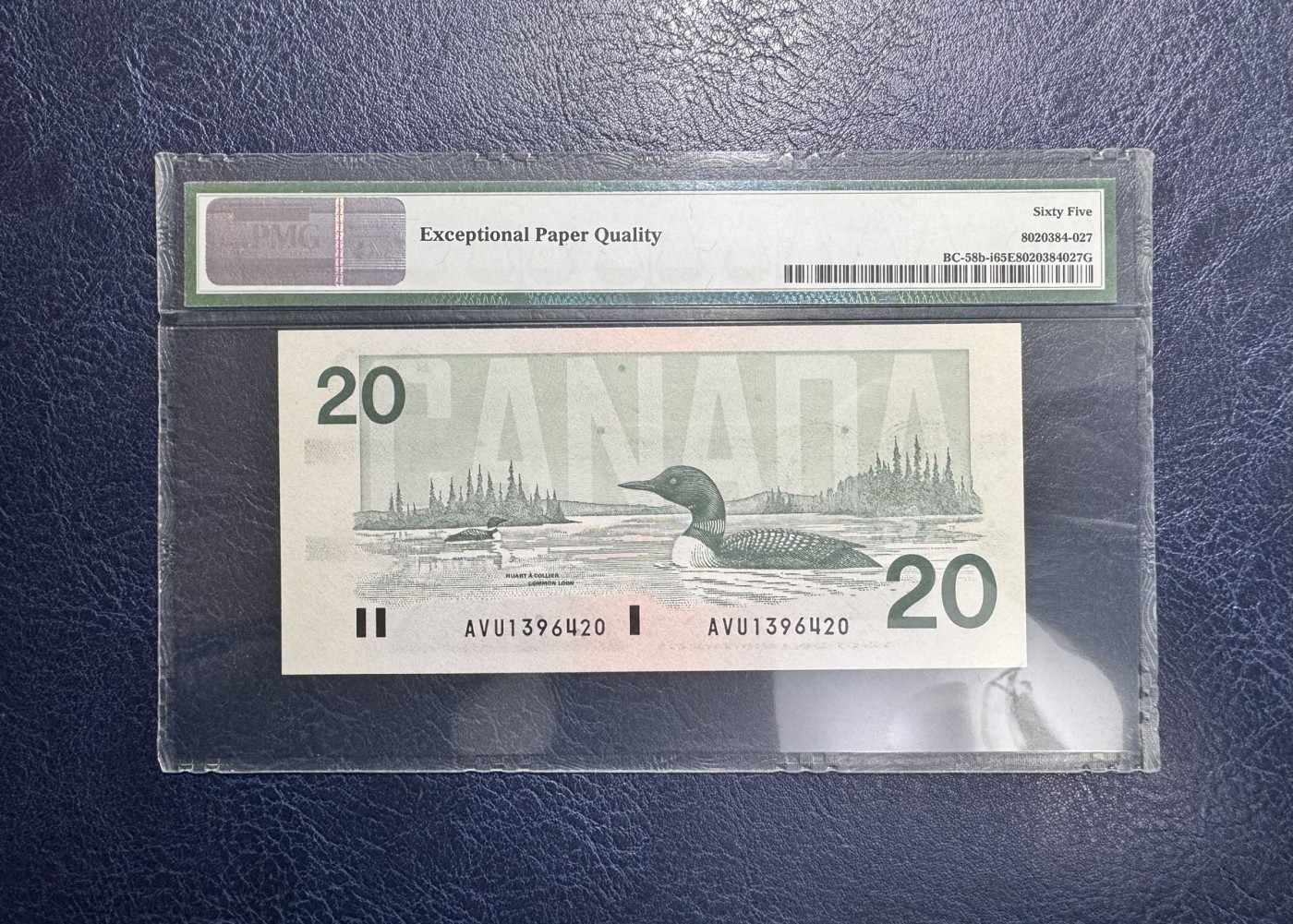 收藏联盟Quantum Auction 第331期拍卖  加拿大1991年20元 PMG65
