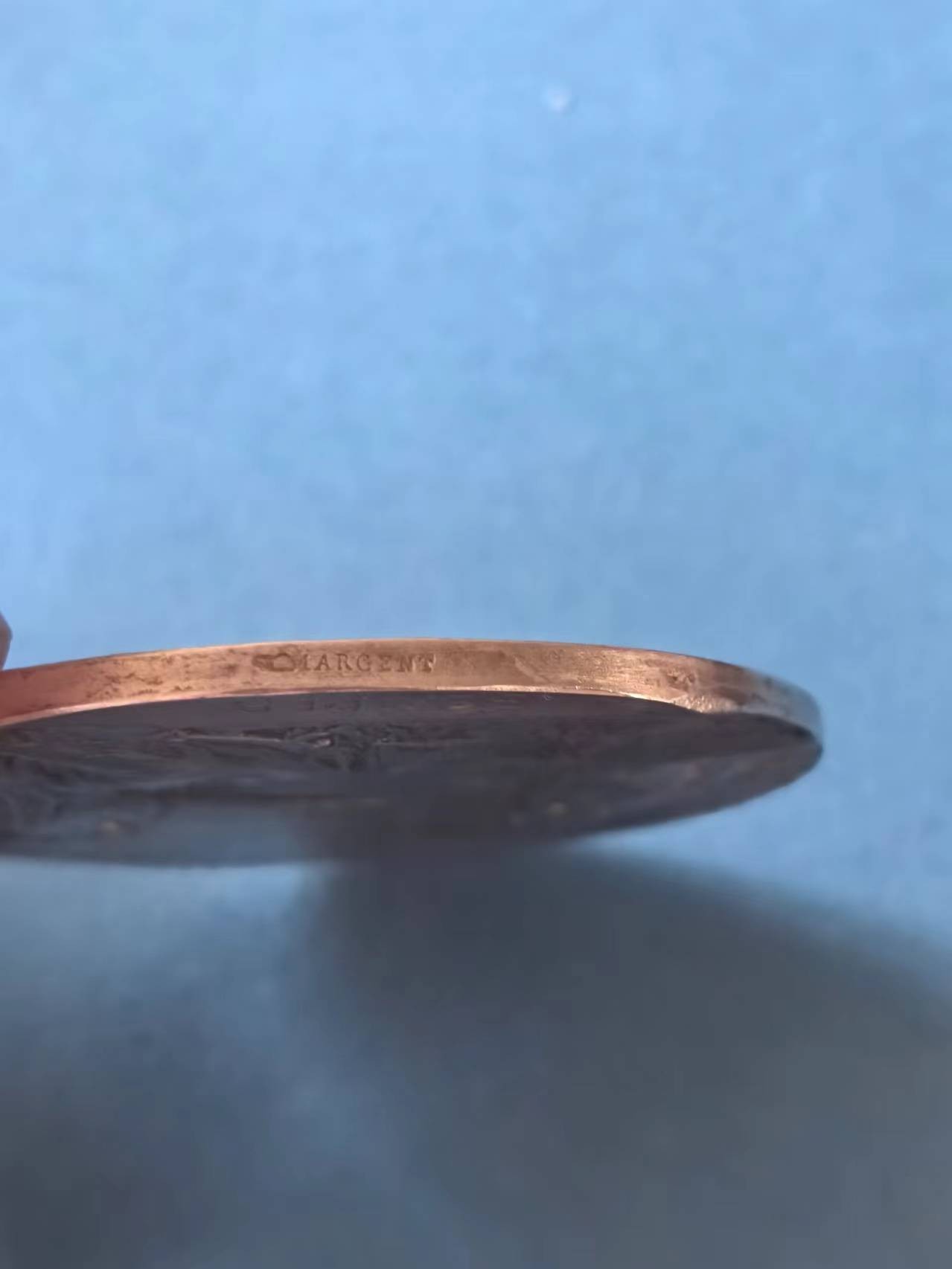 外国币章第二十二期（一分钟快速结束） 法国银章，roty银婚章，4cm 状态不错，漂亮花体字