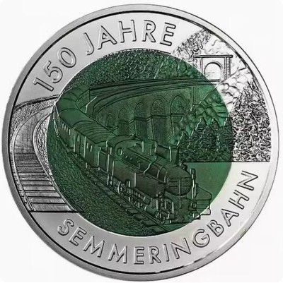 【海寕潮】拍卖第103期 - 【海寧潮】奥地利2004年森梅林格铁路150周年铌银双色纪念币
