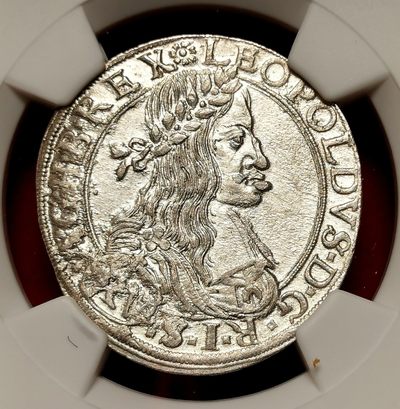 凡希社世界钱币微拍第二百六十三期 - 荐！1663神罗利奥波德15克鲁泽银辅币NGC-MS64 维也纳厂，原色银光罕见品相，N冠军分！