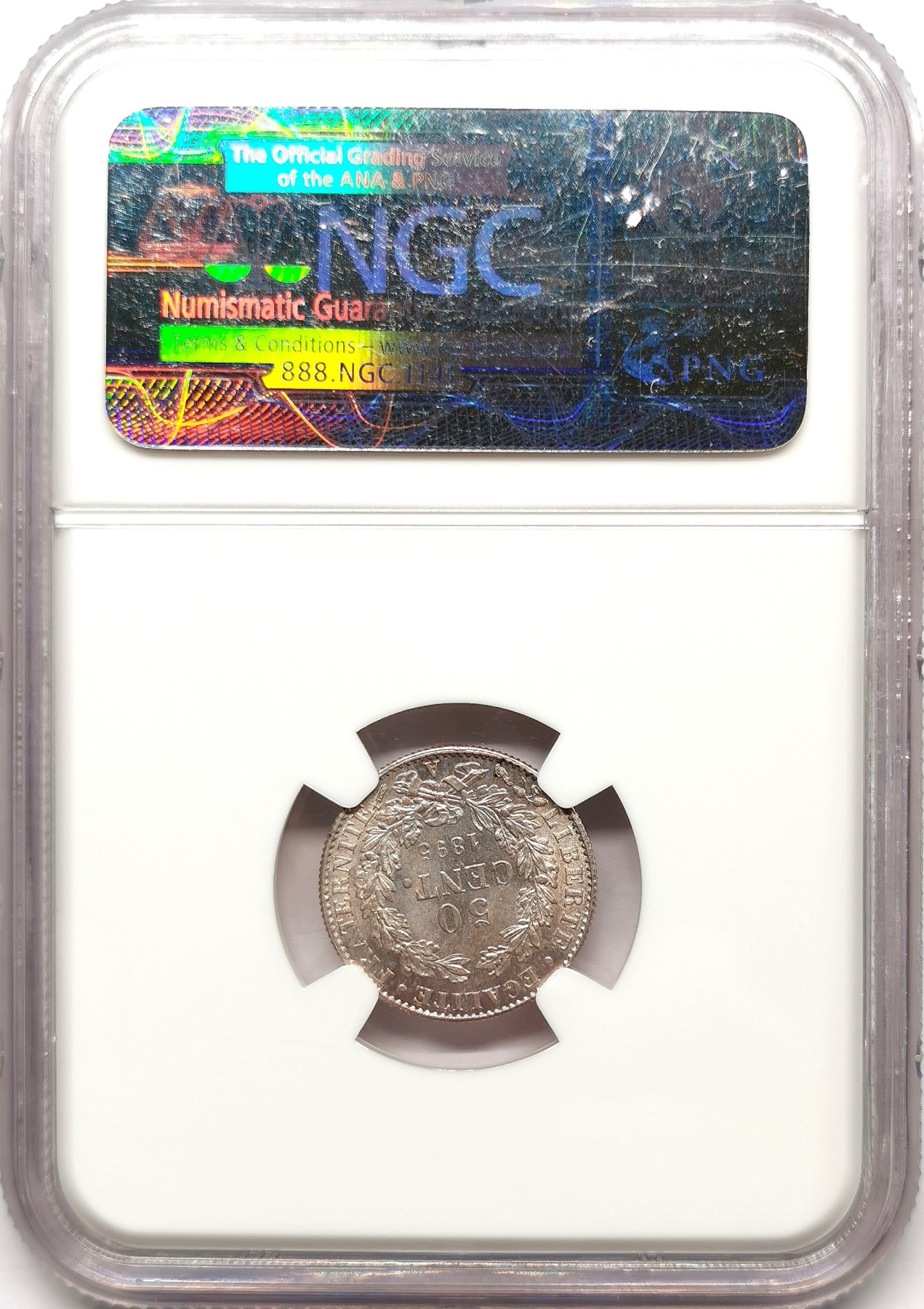 凡希社世界钱币微拍第二百六十三期 1895法国丰收女神50生丁银辅币NGC-MS64