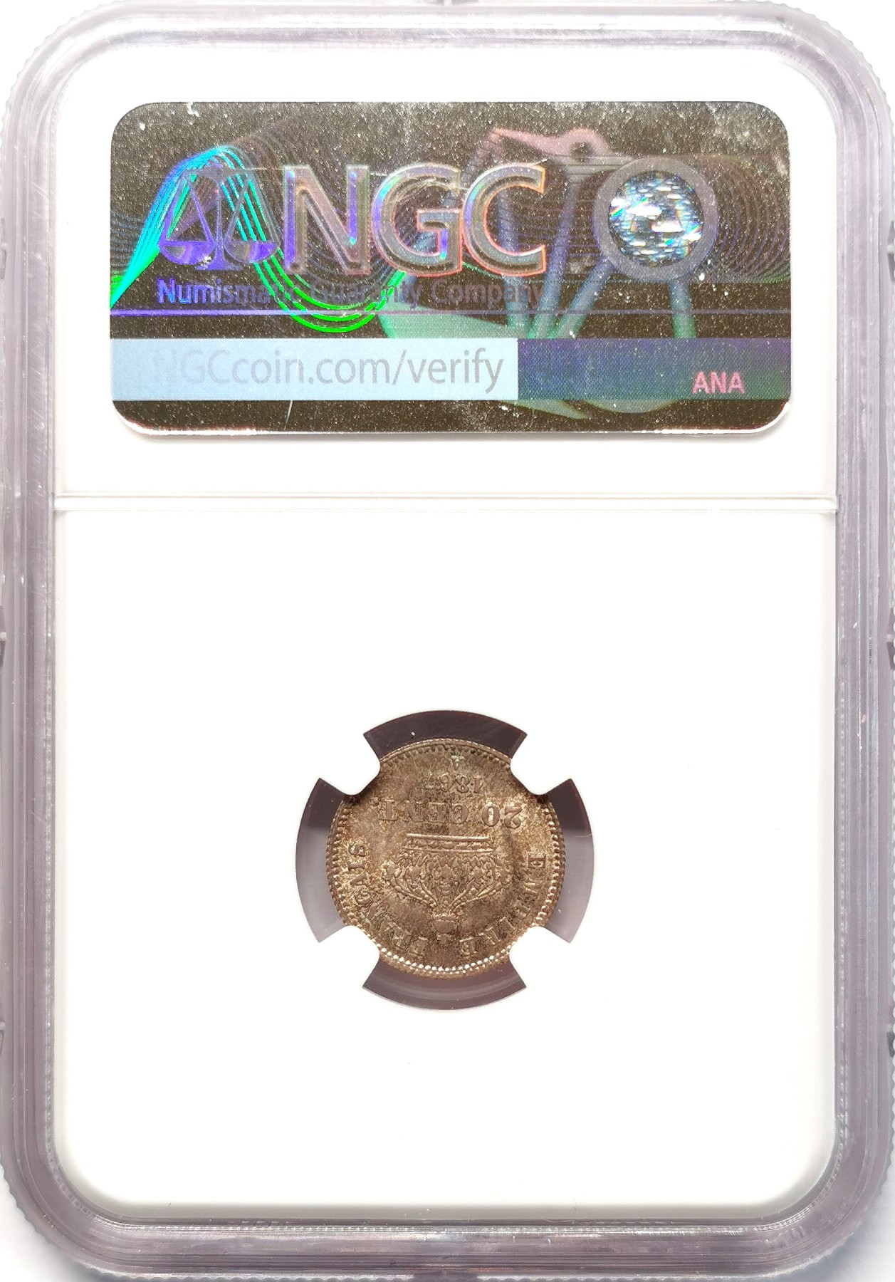 凡希社世界钱币微拍第二百六十三期 1867法国拿三20生丁银辅币NGC-MS66高分！