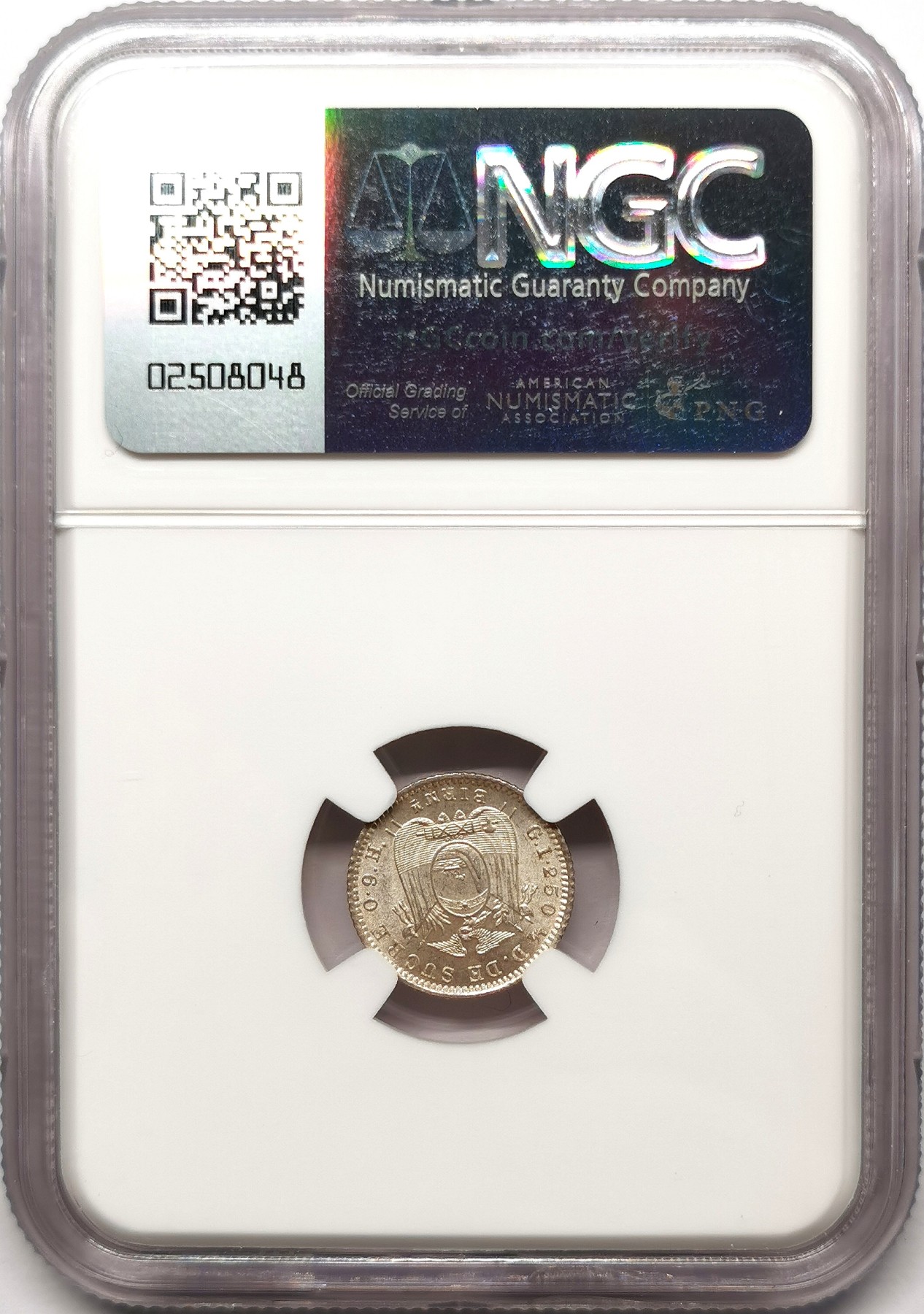 凡希社世界钱币微拍第二百六十三期 1915厄瓜多尔1/2D银辅币NGC-MS63