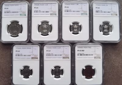 印度1954年精制套币 Proof set - 印度1954年精制套币 Proof set