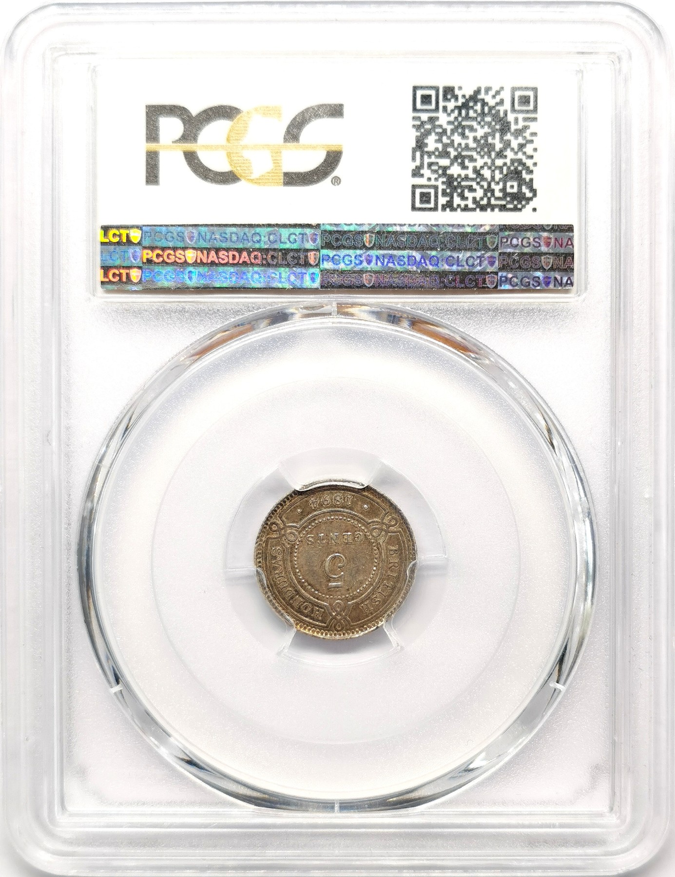 凡希社世界钱币微拍第二百六十三期 1894英属洪都拉斯小维5分银币PCGS-AU55 中美洲沿海地区，没有腐蚀的高品难得！