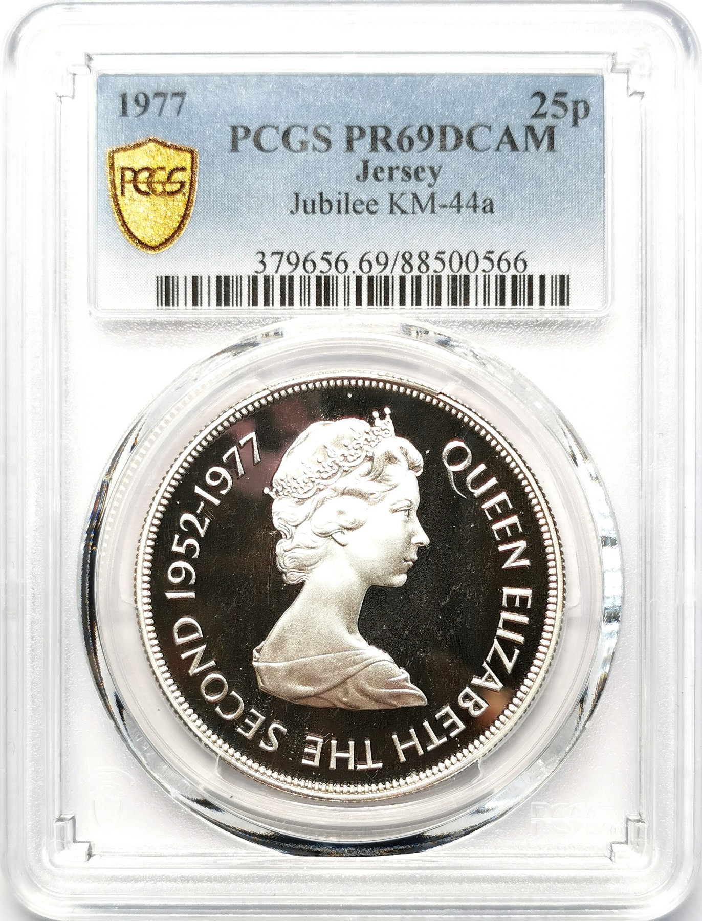 凡希社世界钱币微拍第二百六十三期 1977泽西岛女王加冕25周年纪念大银精铸PCGS-PR69DCAM顶级品相！