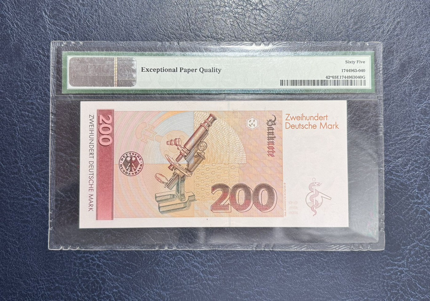 收藏联盟Quantum Auction 第331期拍卖  德国联邦1989年200马克 PMG65 补号 诺贝尔医学奖得主 埃尔利希