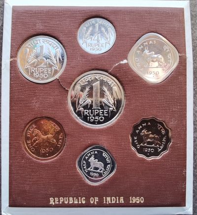 印度1950年精制套币 Proof set - 印度1950年精制套币 Proof set