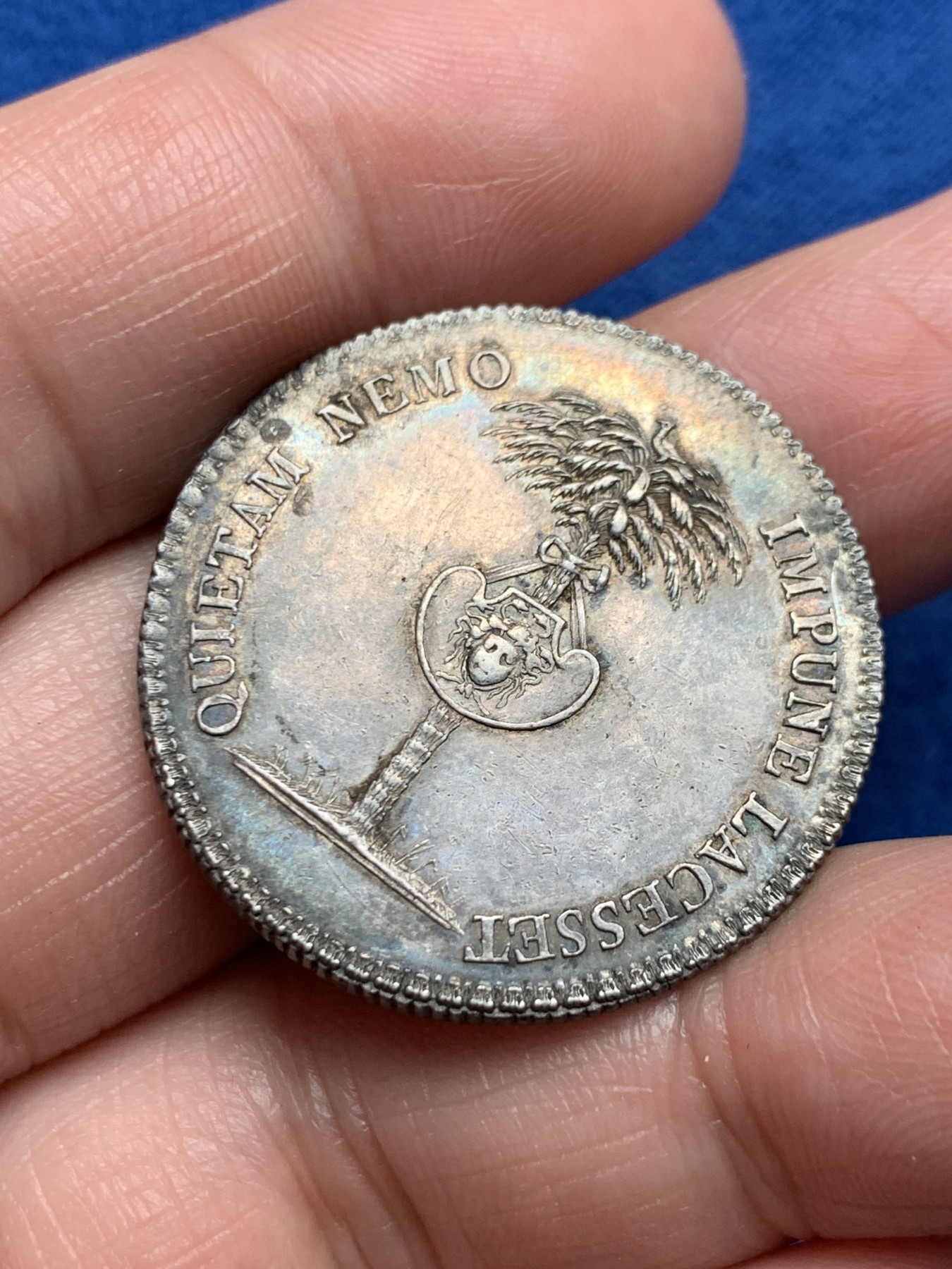 《竞宝斋》第250场-周日，周一 ，周二3场连拍 (全场包邮) 法国里昂律师事务所银质jeton，11.31g，32mm，早期齿边