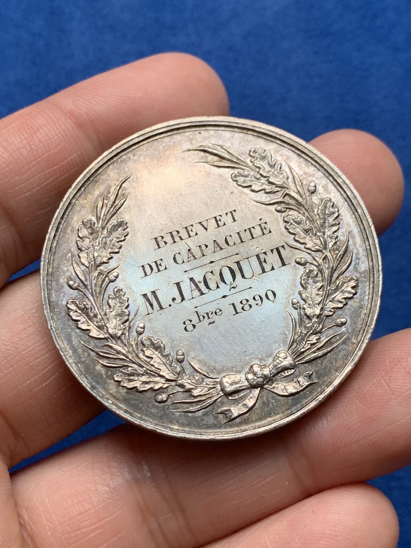 《竞宝斋》第250场-周日，周一 ，周二3场连拍 (全场包邮) 圣玛丽亚集会纪念镀银铜章，36.74g，43.8mm