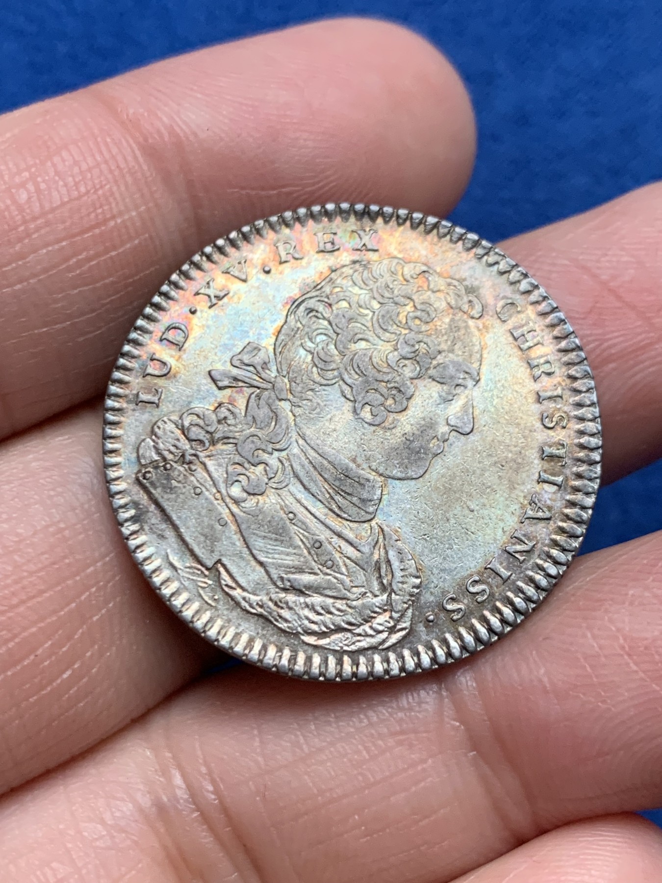 《竞宝斋》第250场-周日，周一 ，周二3场连拍 (全场包邮) 法国路易十五银质代币，1726年诺曼底学院，重9.13克，直径30.7毫米