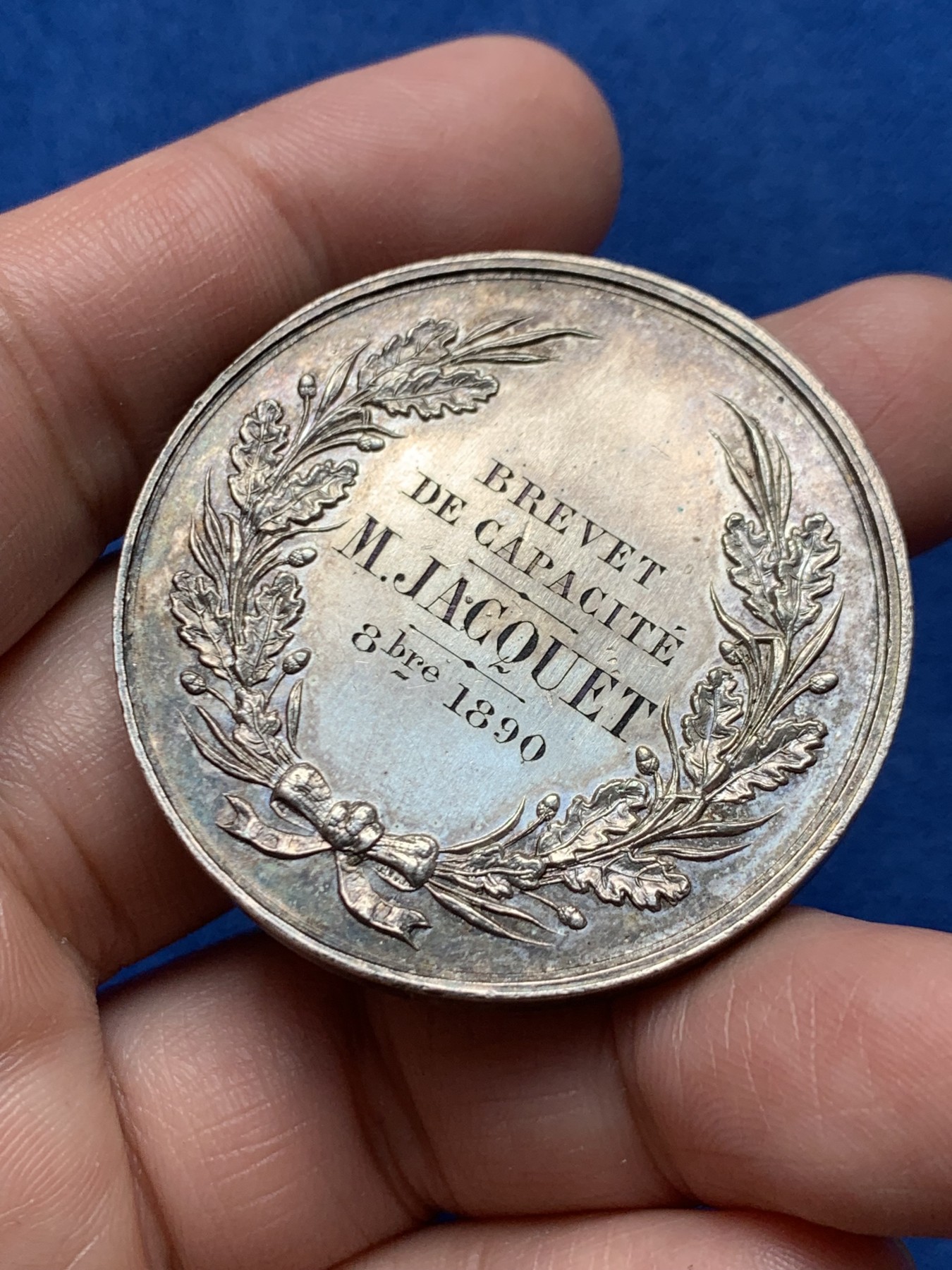 《竞宝斋》第250场-周日，周一 ，周二3场连拍 (全场包邮) 圣玛丽亚集会纪念镀银铜章，36.74g，43.8mm