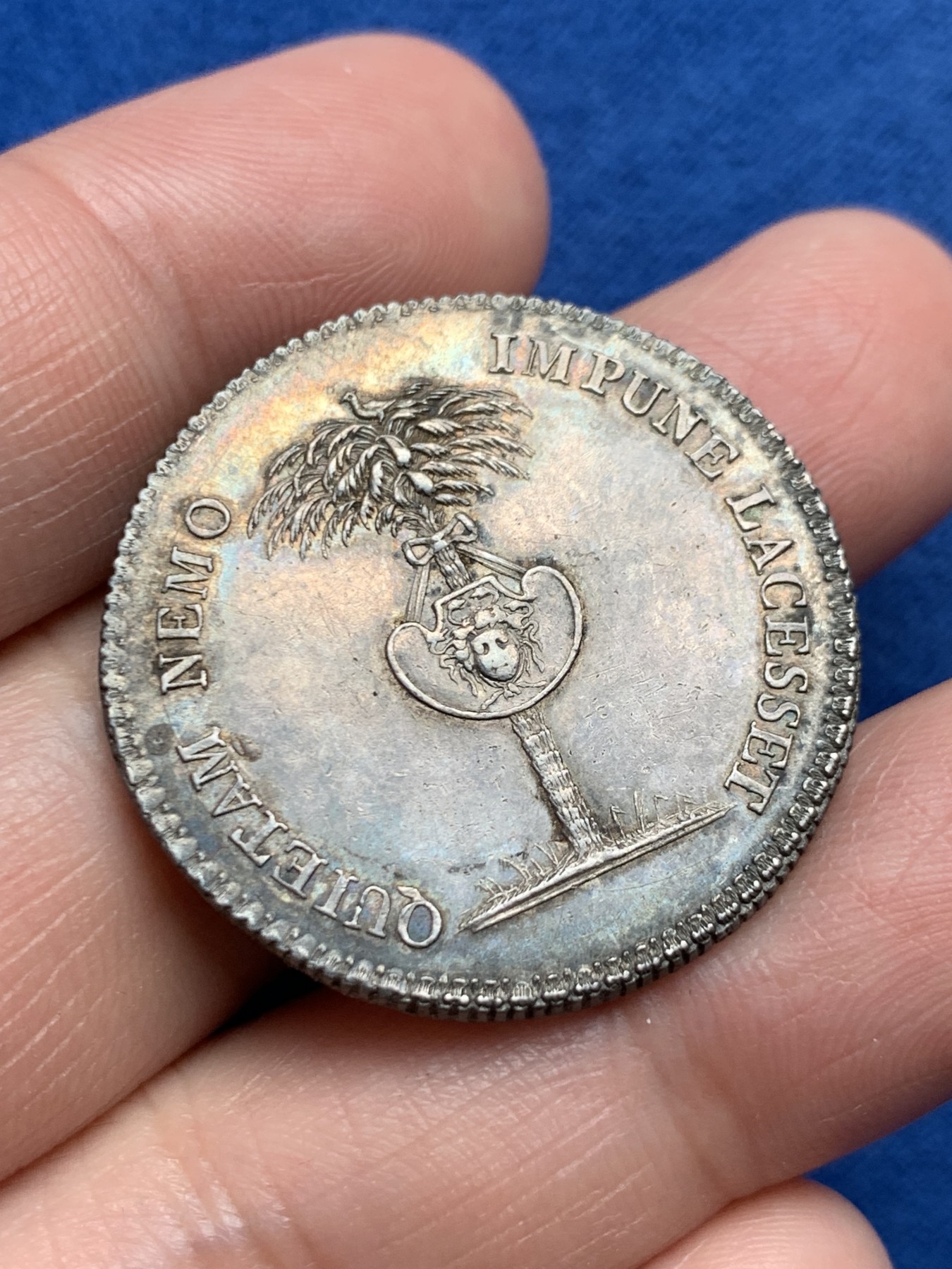 《竞宝斋》第250场-周日，周一 ，周二3场连拍 (全场包邮) 法国里昂律师事务所银质jeton，11.31g，32mm，早期齿边