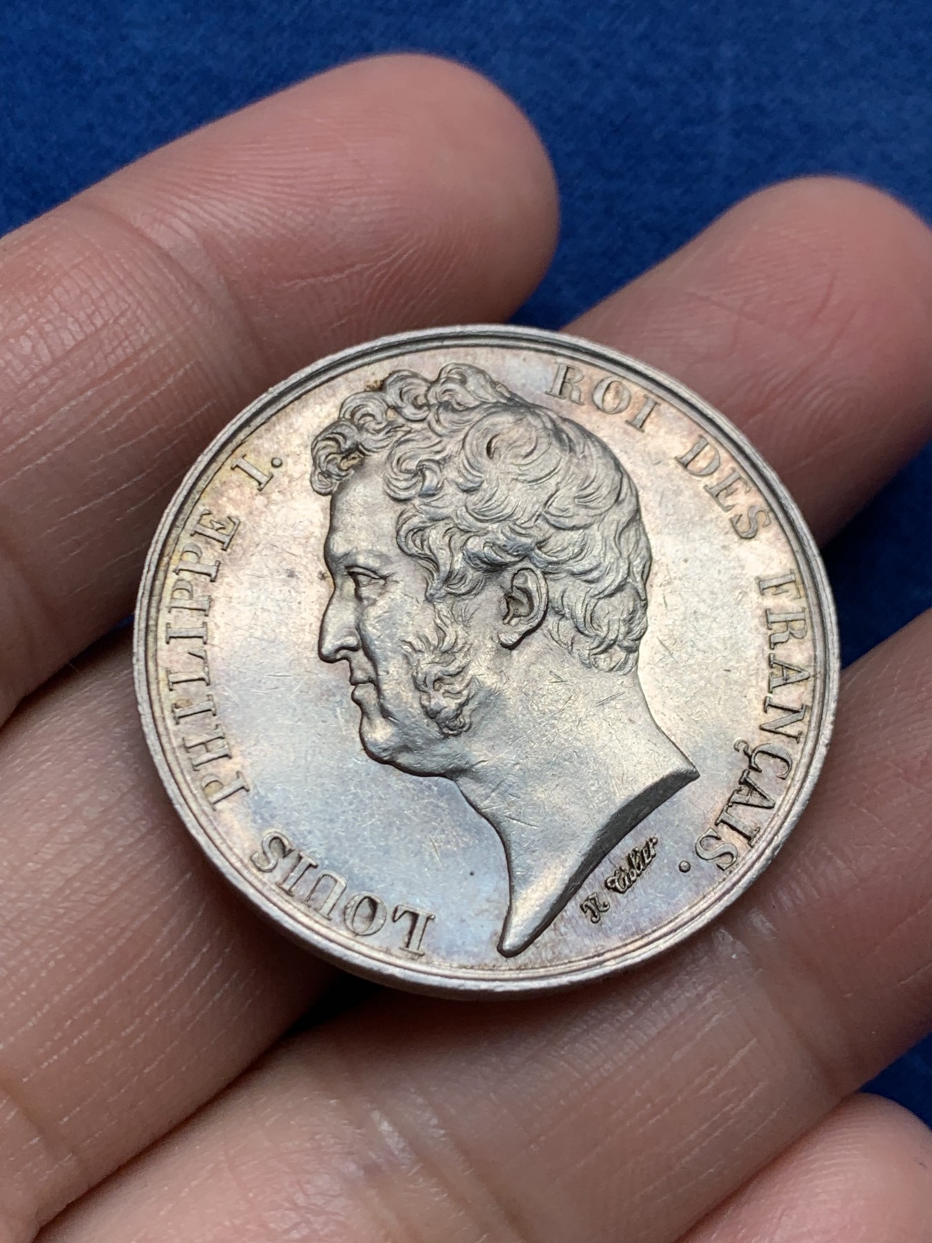 《竞宝斋》第250场-周日，周一 ，周二3场连拍 (全场包邮) 法国菲利普一世拉罗谢尔商会银章，16.45g，33mm，神灯边铭