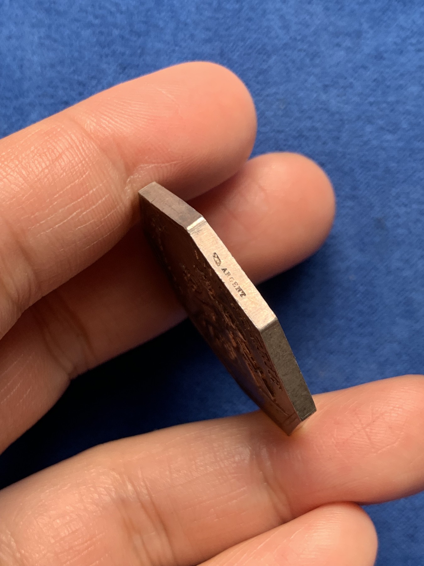 《竞宝斋》第250场-周日，周一 ，周二3场连拍 (全场包邮) 法国八角银质代币，波尔多商会，墨丘利与狮头船，20.49g，33.8mm，丰饶角边铭