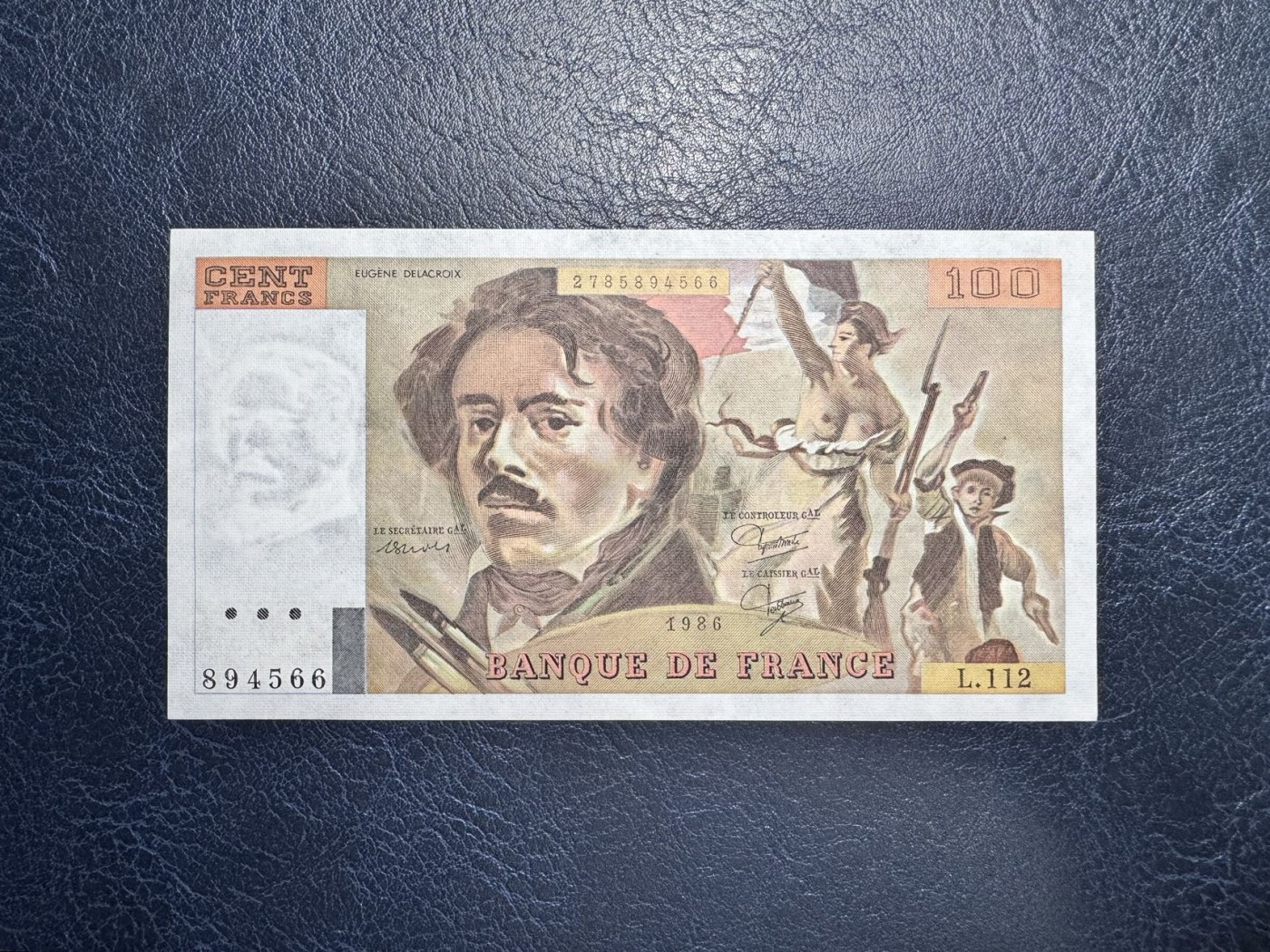 收藏联盟Quantum Auction 第331期拍卖  法国1986年100法郎 品相UNC 票面轻微点钞痕 自由引导人民