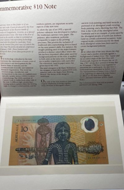 1988年 澳大利亚10元纪念钞 AA冠 原装册 全新UNC - 1988年 澳大利亚10元纪念钞 AA冠 原装册 全新UNC